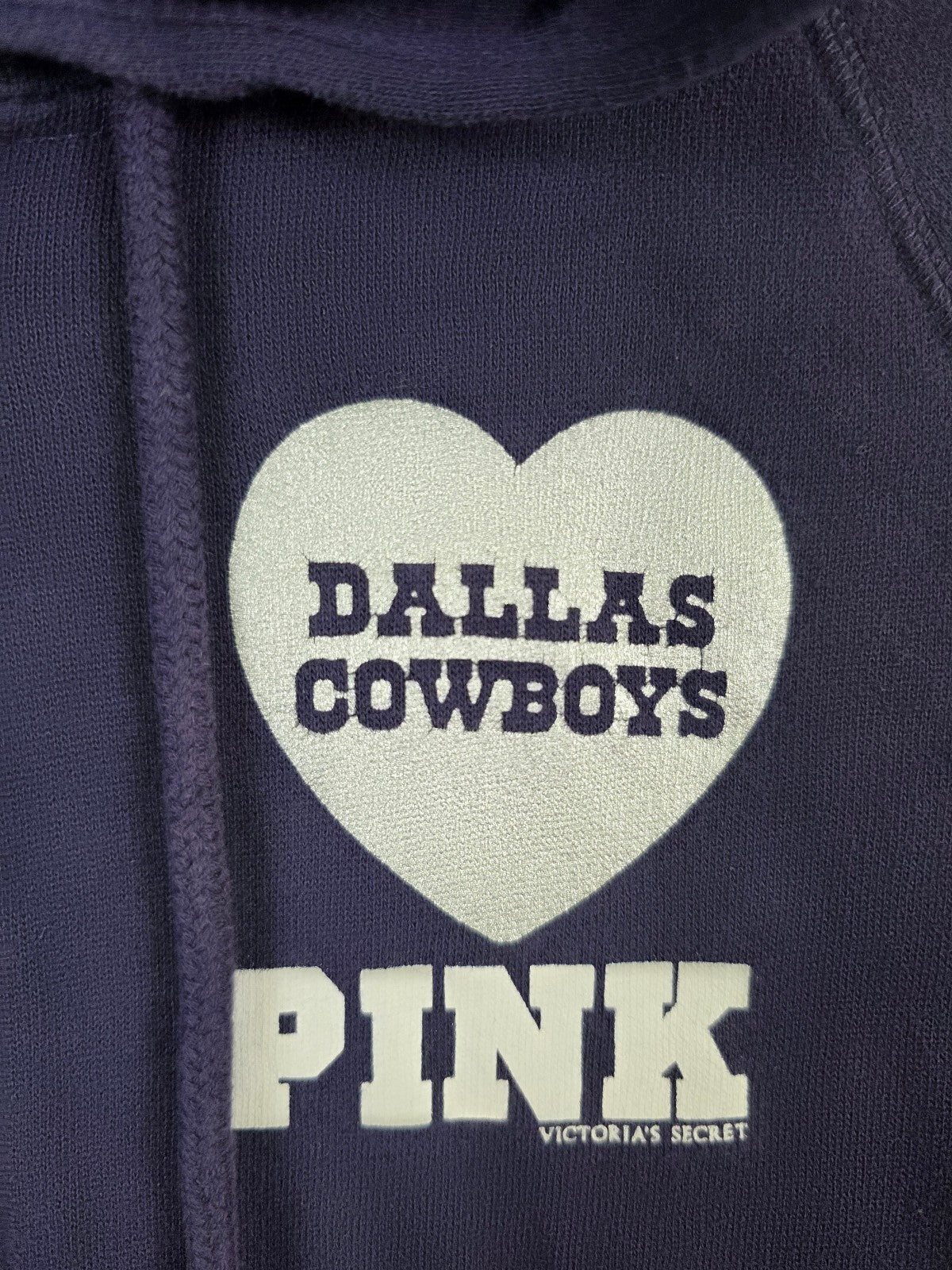 VS PINK NFL Dallas Cowboys Hoodie S Navy Blue Sequin Rhinestone Star BLING