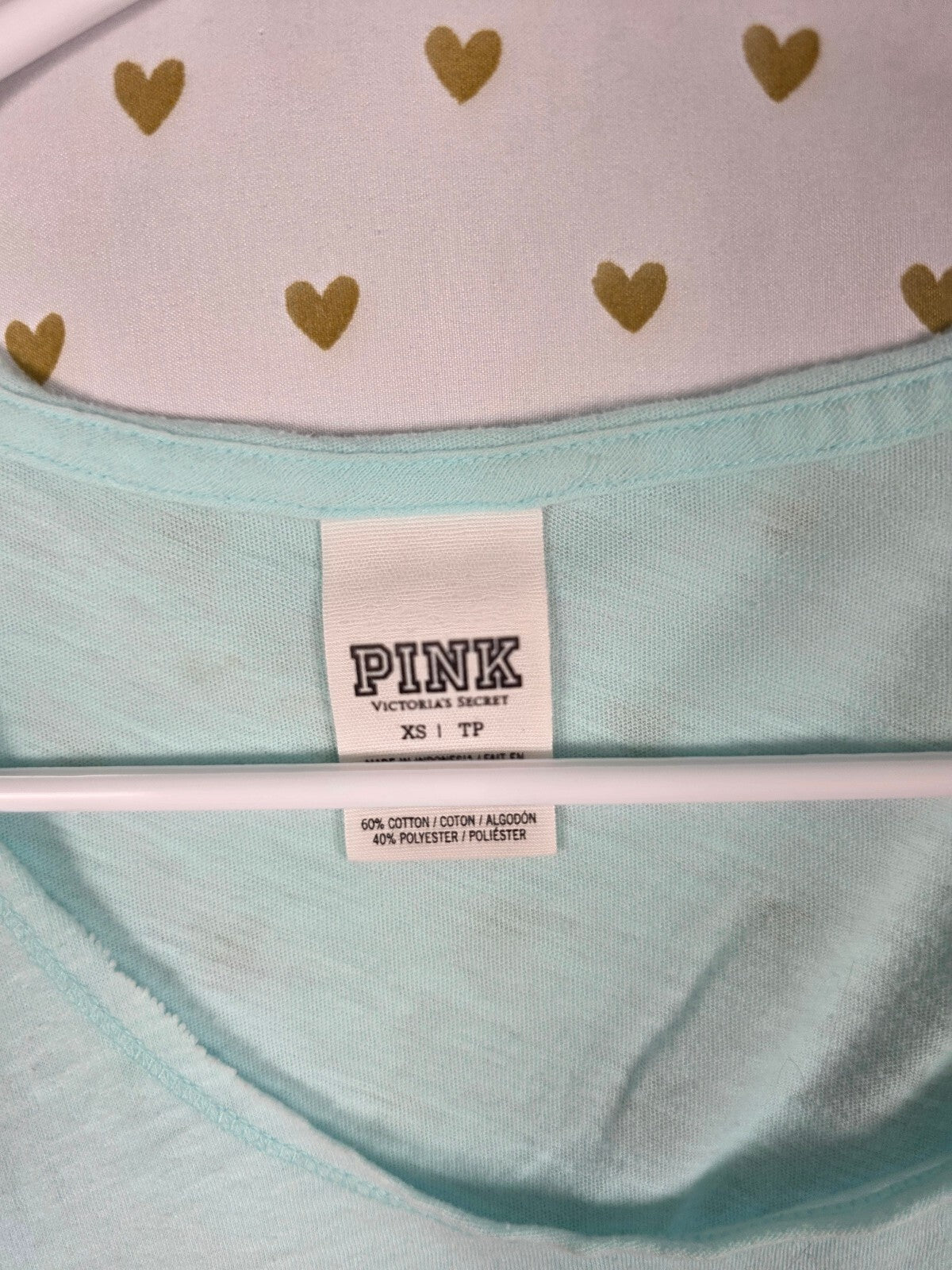 Victorias Secret PINK Blue Bling Sequined Tee shirt XS