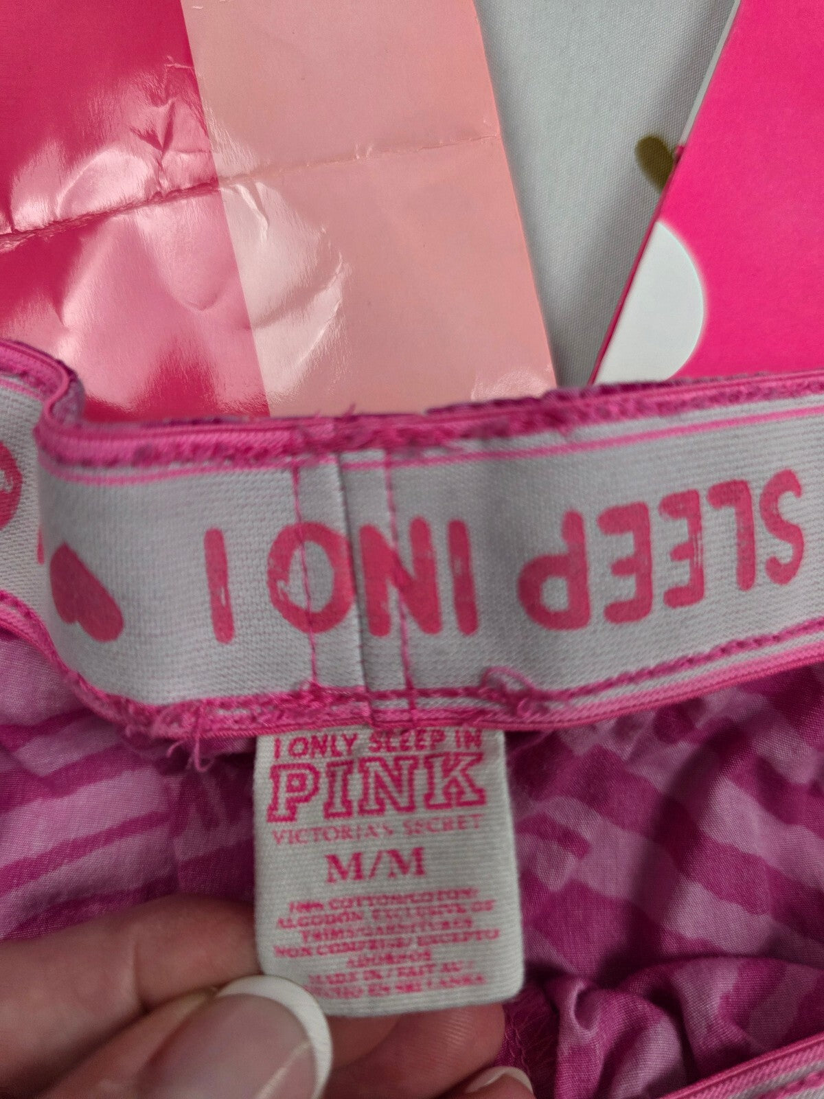 Victorias Secret PINK Vintage zebra Bling Medium Get Wild Sleep Shorts Boxers