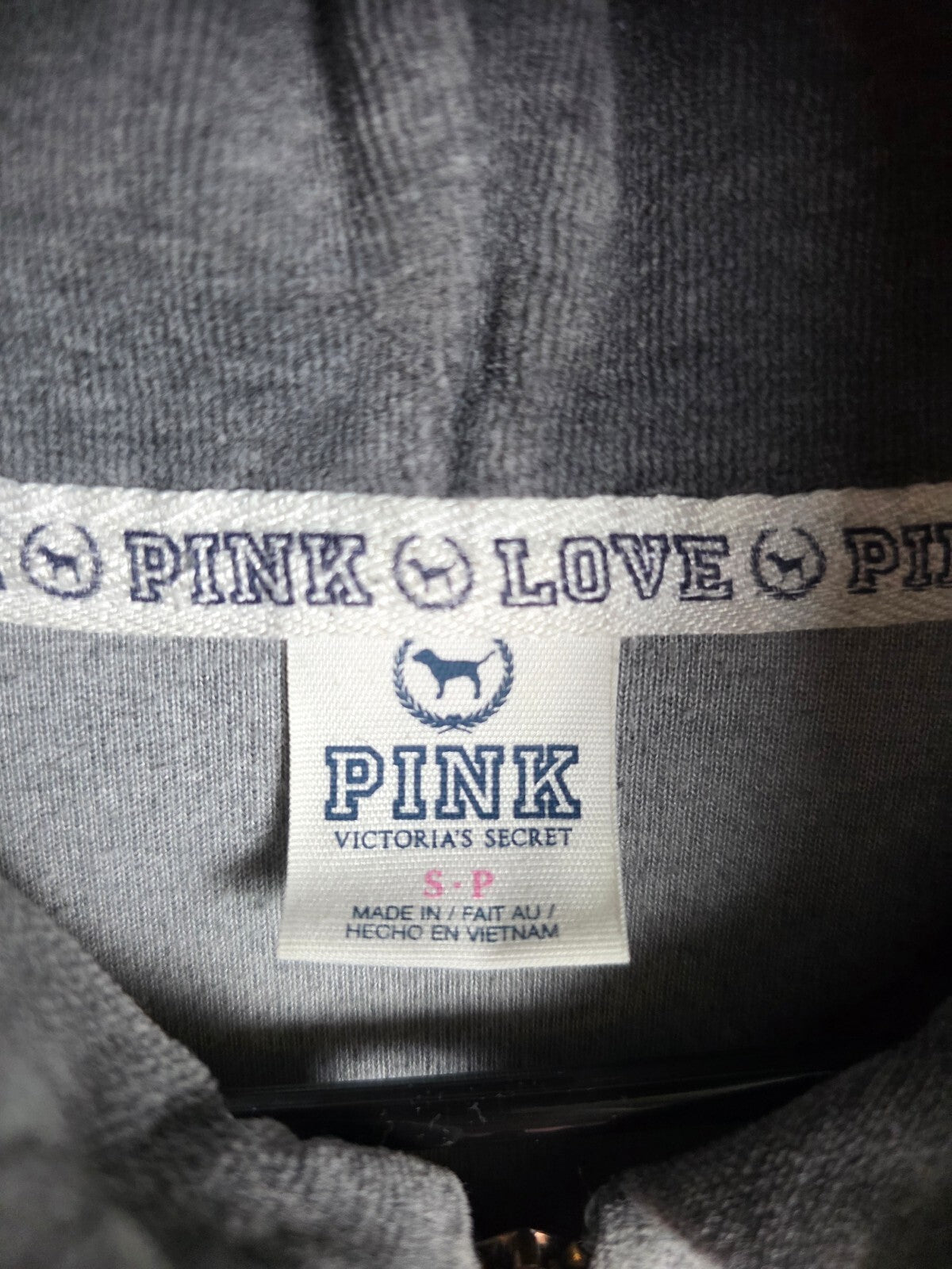 Victorias Secret Pink Vintage y2k Velour Bling Sequined Full Zip Hoodie Jacket S
