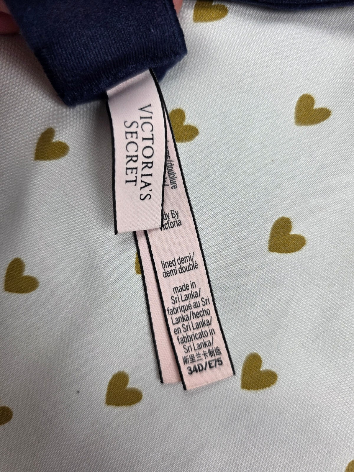 Victorias Secret Blue Lined Demi Balconette Bra 34D