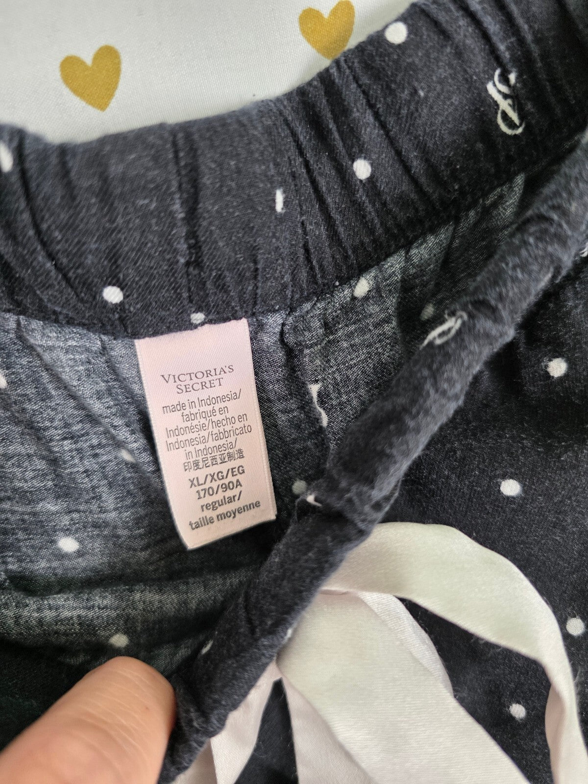 Victorias Secret XL Logo Sleep Set Outfit Pants Shirt Button Down PJ