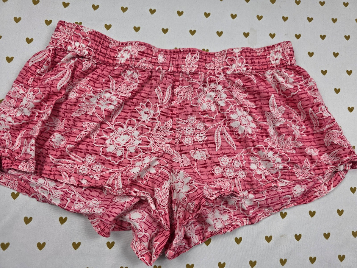 Victorias Secret Floral Red Small Sleep Shorts Boxers Pajama Bottoms