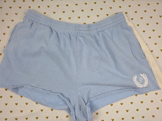Victorias Secret PINK Blue Crest Logo Sweat Shorts 2XL XXL