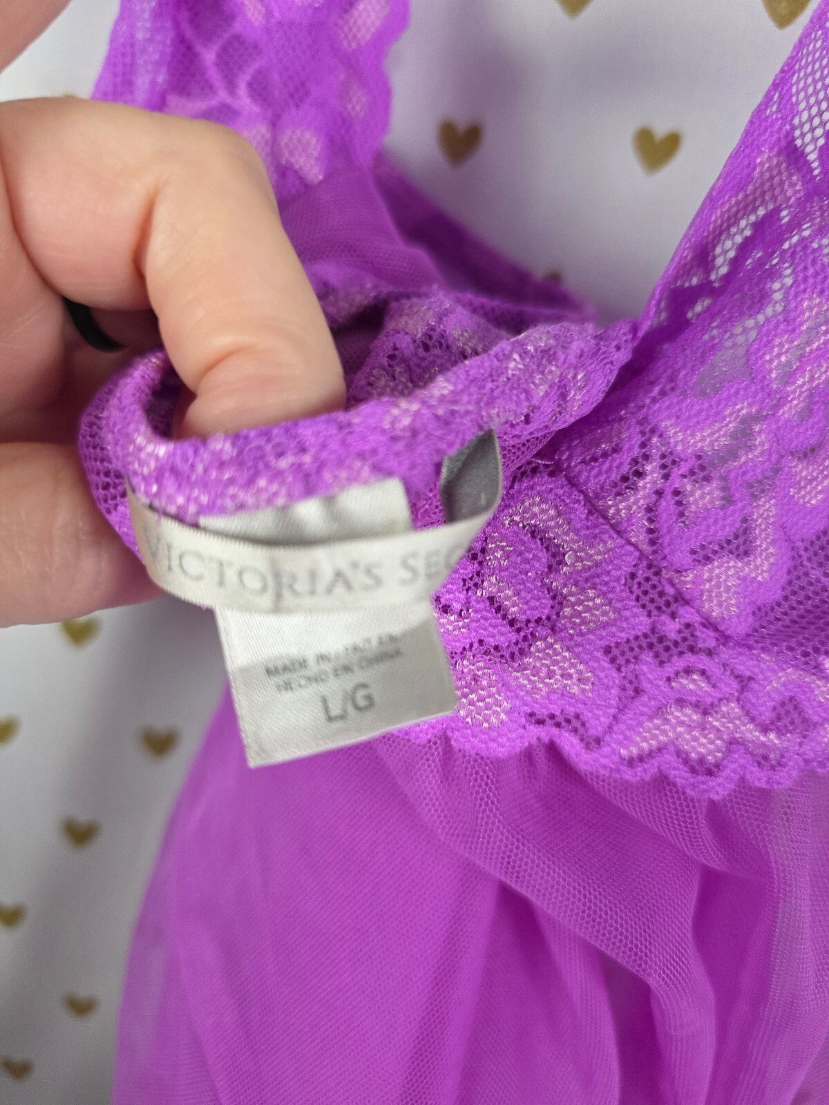 Victorias Secret Lace Tulle Ruffled Halter Nightie Lingerie Large