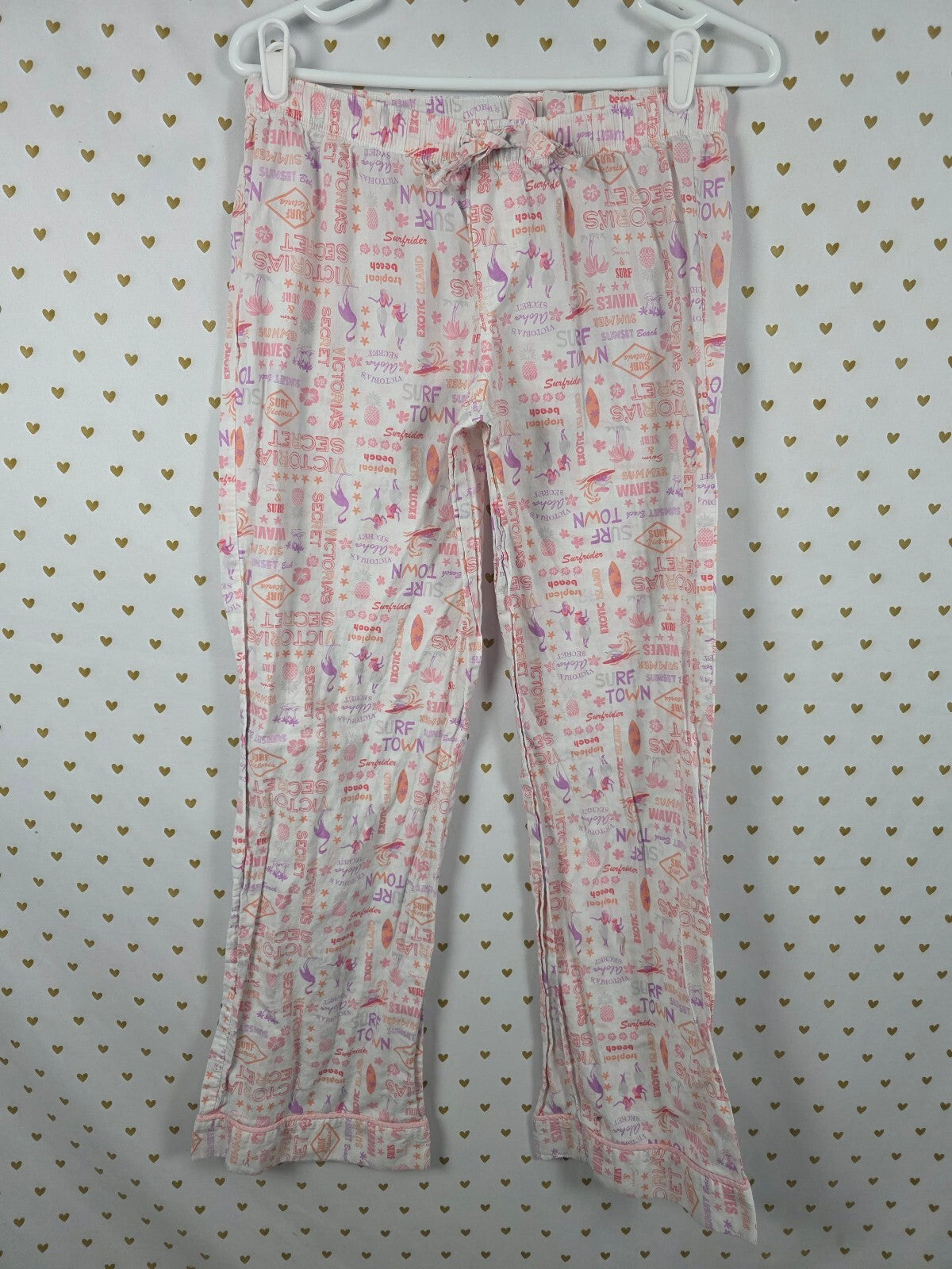 Victorias Secret Surf logo cute SMALL  Sleep Pants Pajama PJ Bottoms