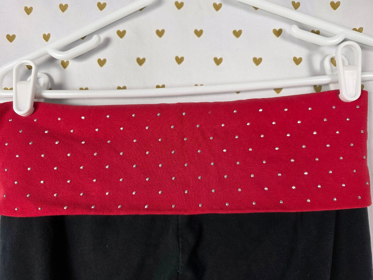 Victorias Secret PINK STUDDED BLING Foldover Yoga Pants Medium Ankle Skinny