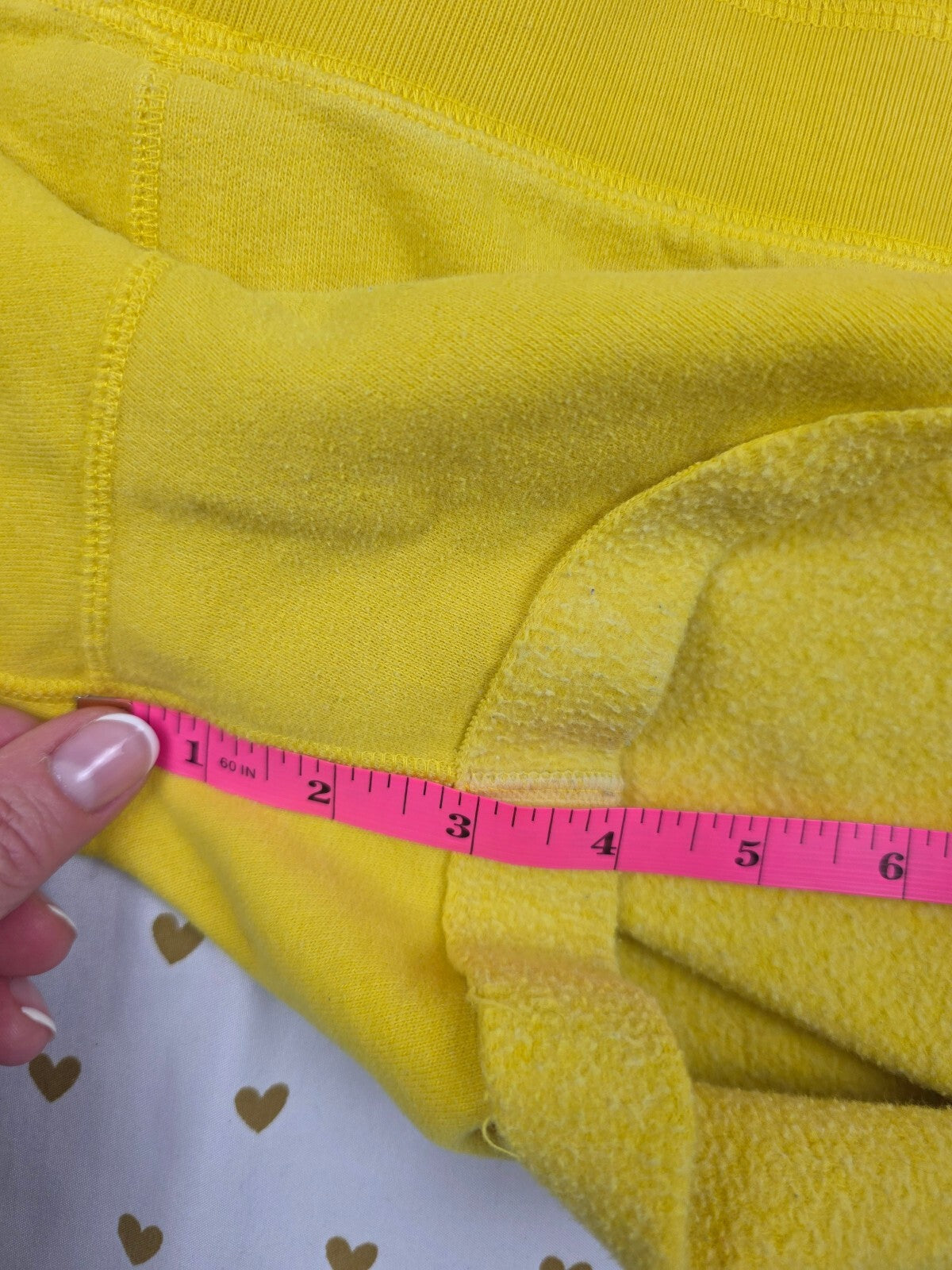 Victorias Secret PINK Vintage Logo Crest Yellow Sweat Shorts y2k MEDIUM2