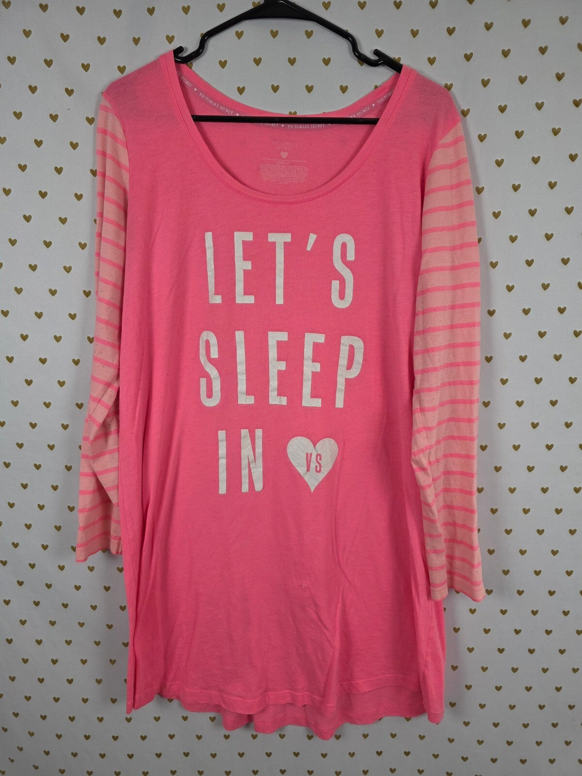 Victorias Secret Pink Lets Sleep In Long Sleeve Nightgown Sleep Dress XL