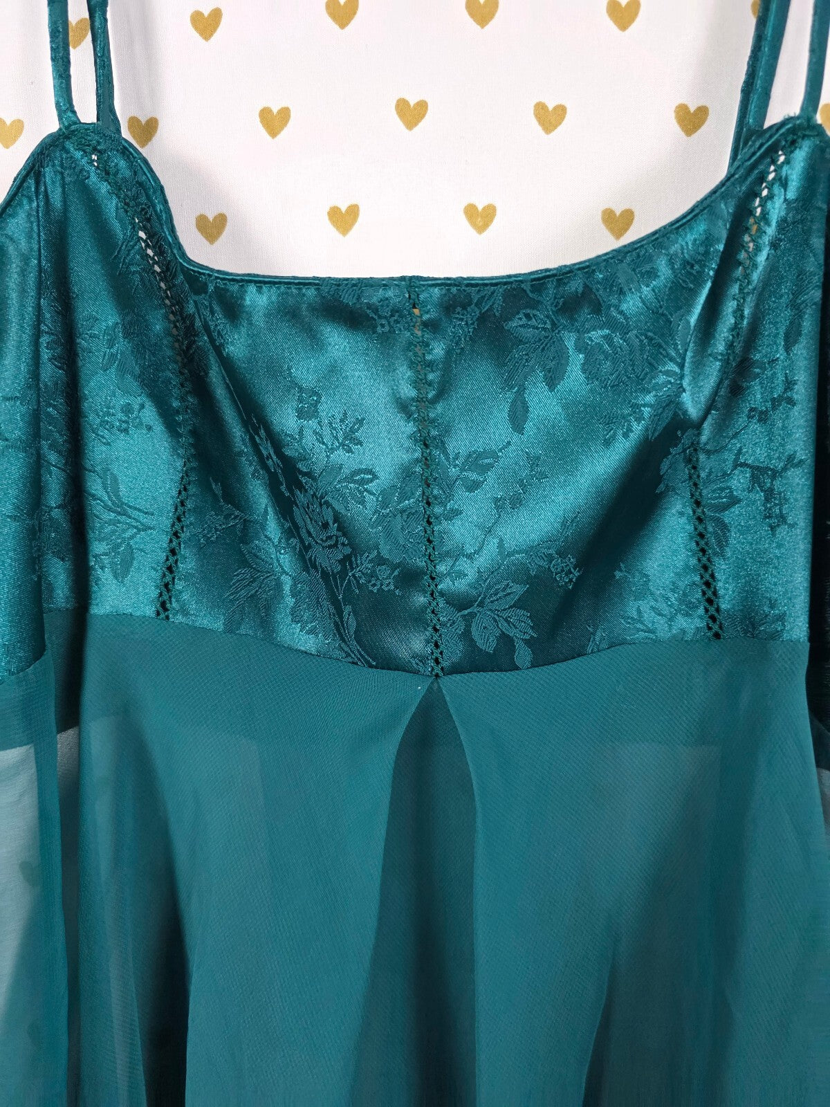 Victorias Secret Vintage Heart Label Emerald Sheer Babydoll Nightie Lingerie XS