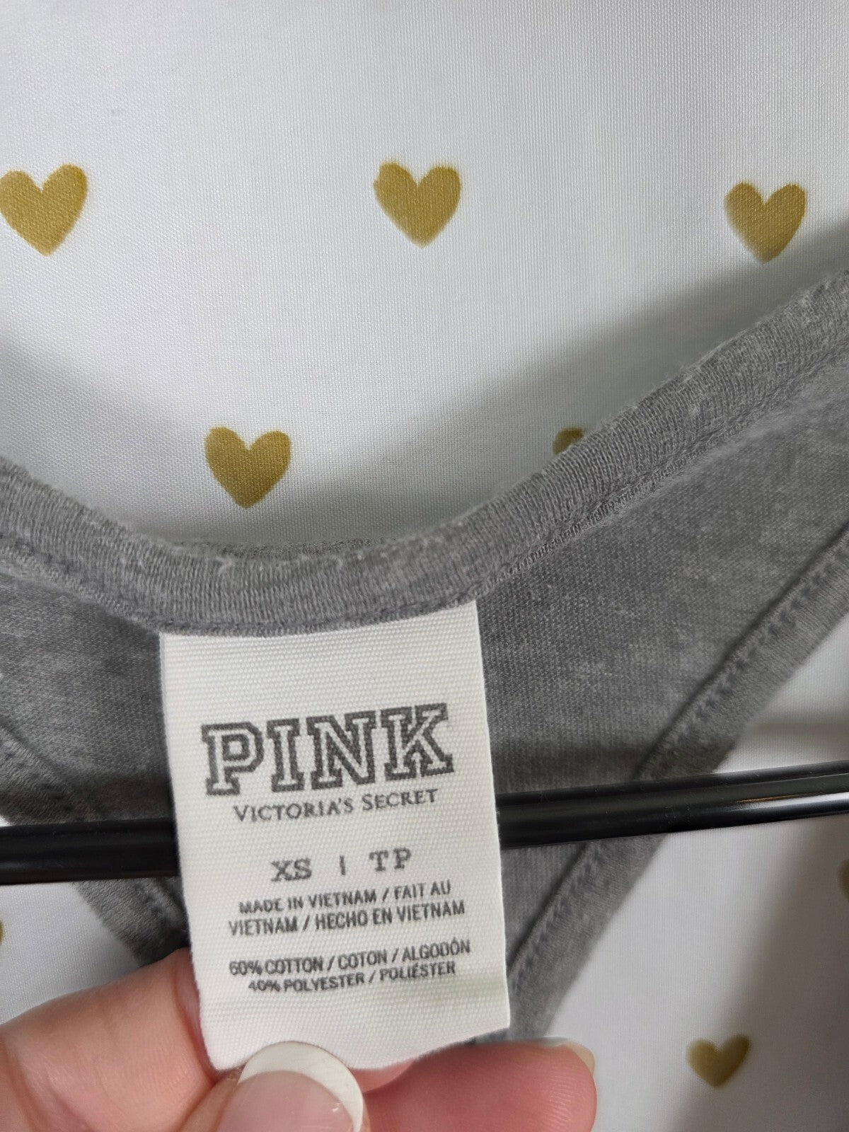 Victorias Secret PINK Gradient Bling Sequined Grey Tank Top Muscle Tee xs