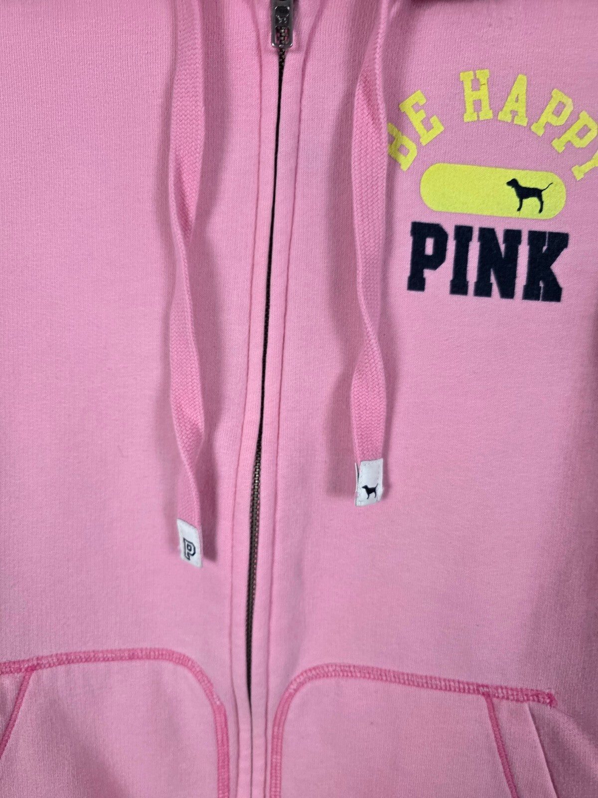 Victorias Secret Pink Vintage Y2k Preppy Happy Face Hoodie Jacket Medium