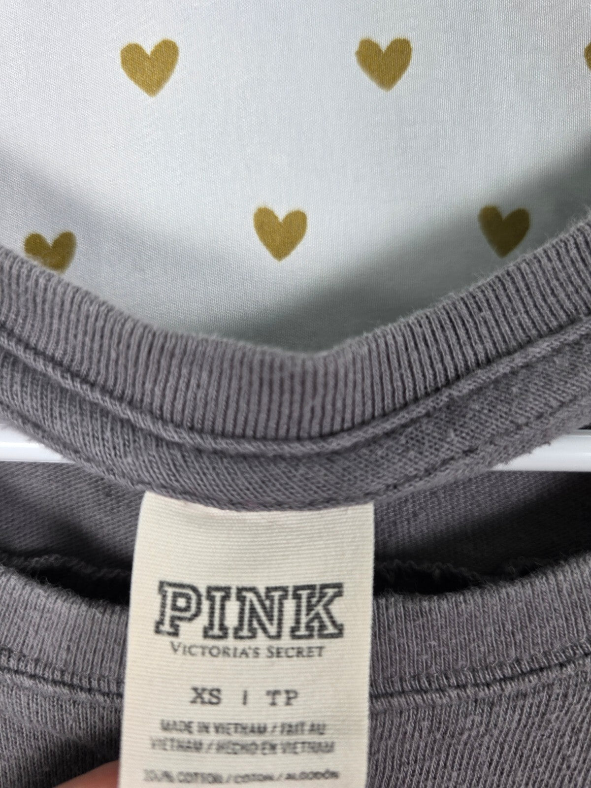 Victorias Secret PINK Bling Logo Long Sleeve Tee shirt Rhinestone XS
