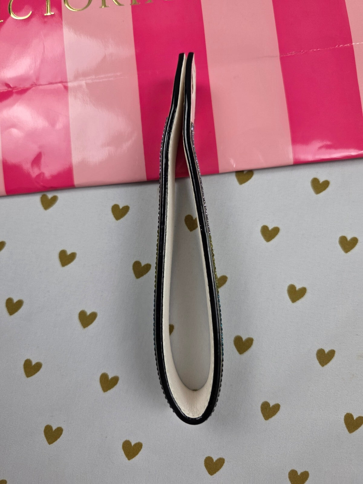 Victoria Secret Gradient wristlet strap keychain Logo Bling Studded