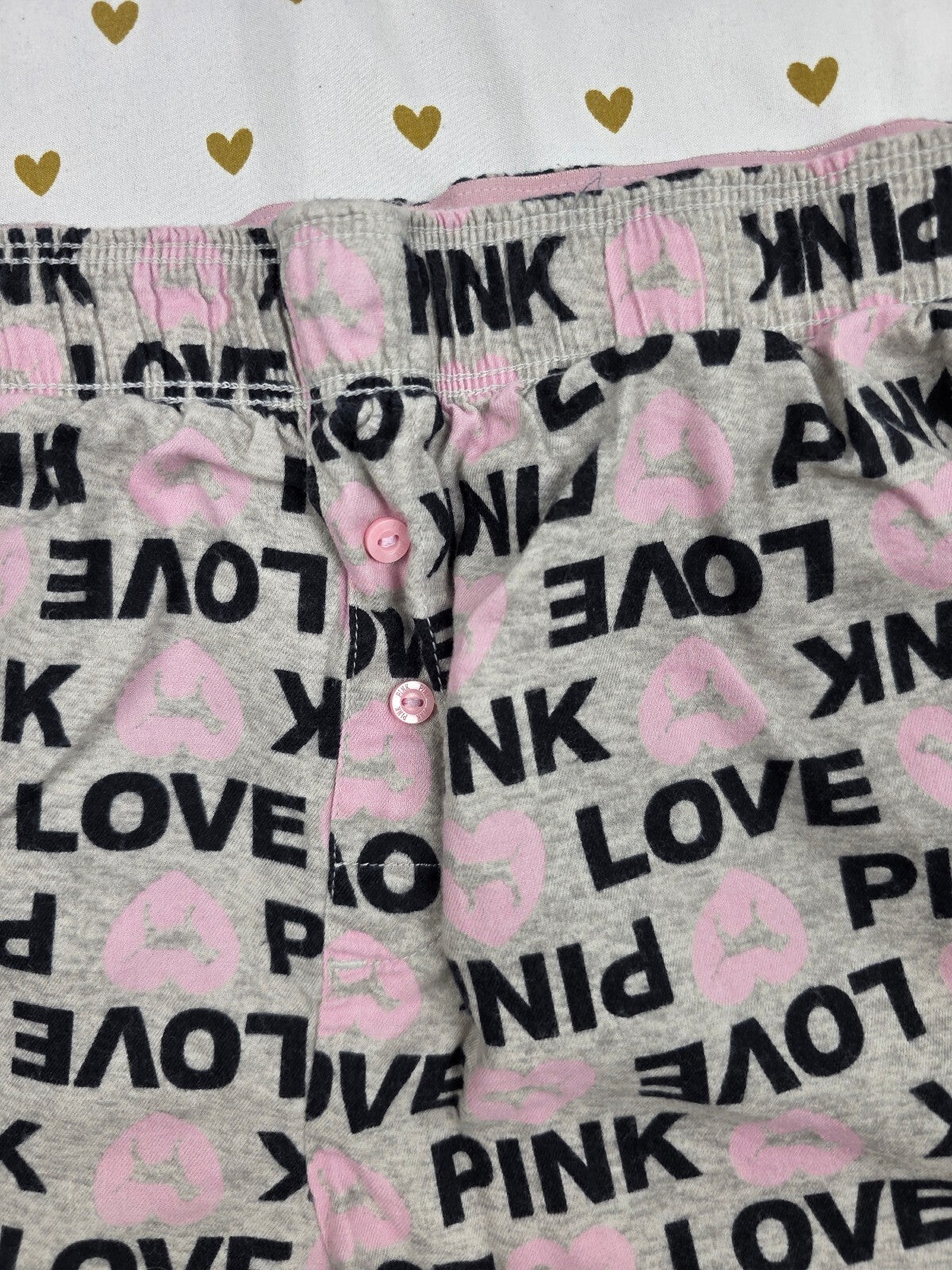 Victorias Secret PINK Logo LOVE Small  Sleep Shorts Boxers Pajama Bottoms