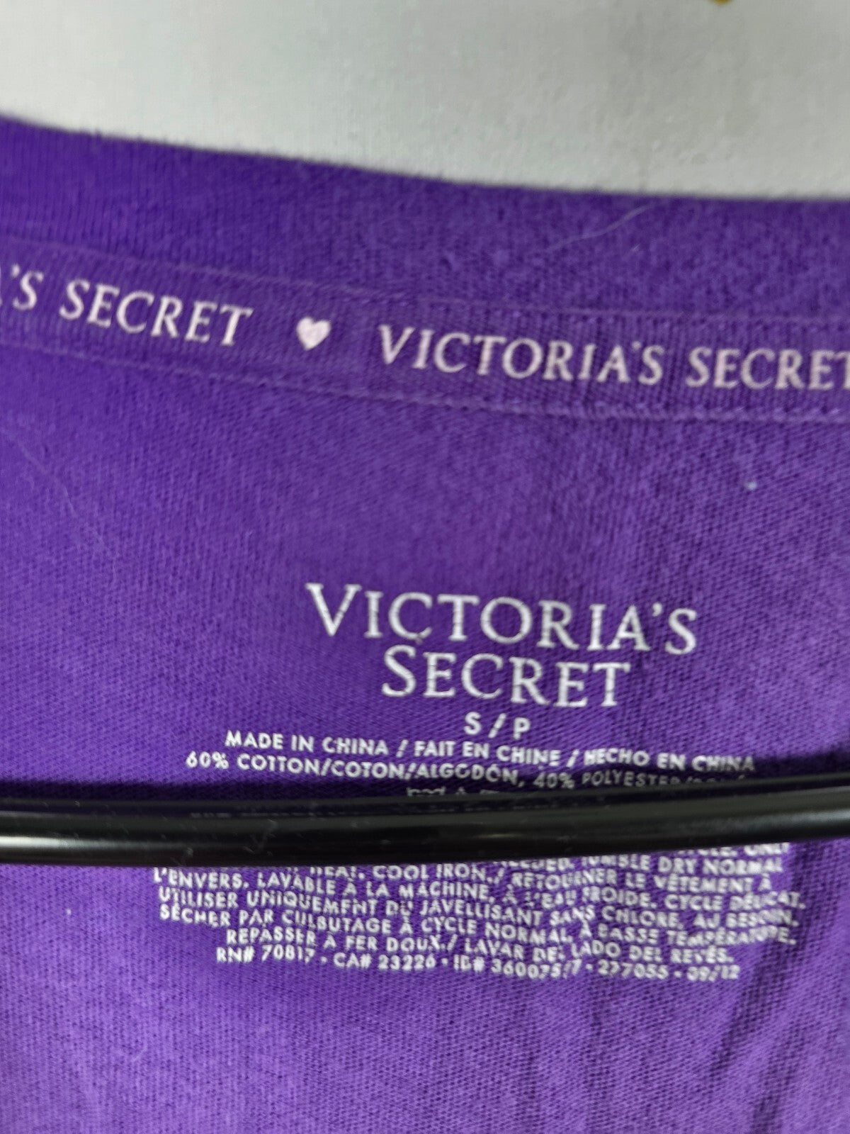 Victorias Secret vintage soft Studded Logo BLING Nightgown Sleep Shirt Purple SM