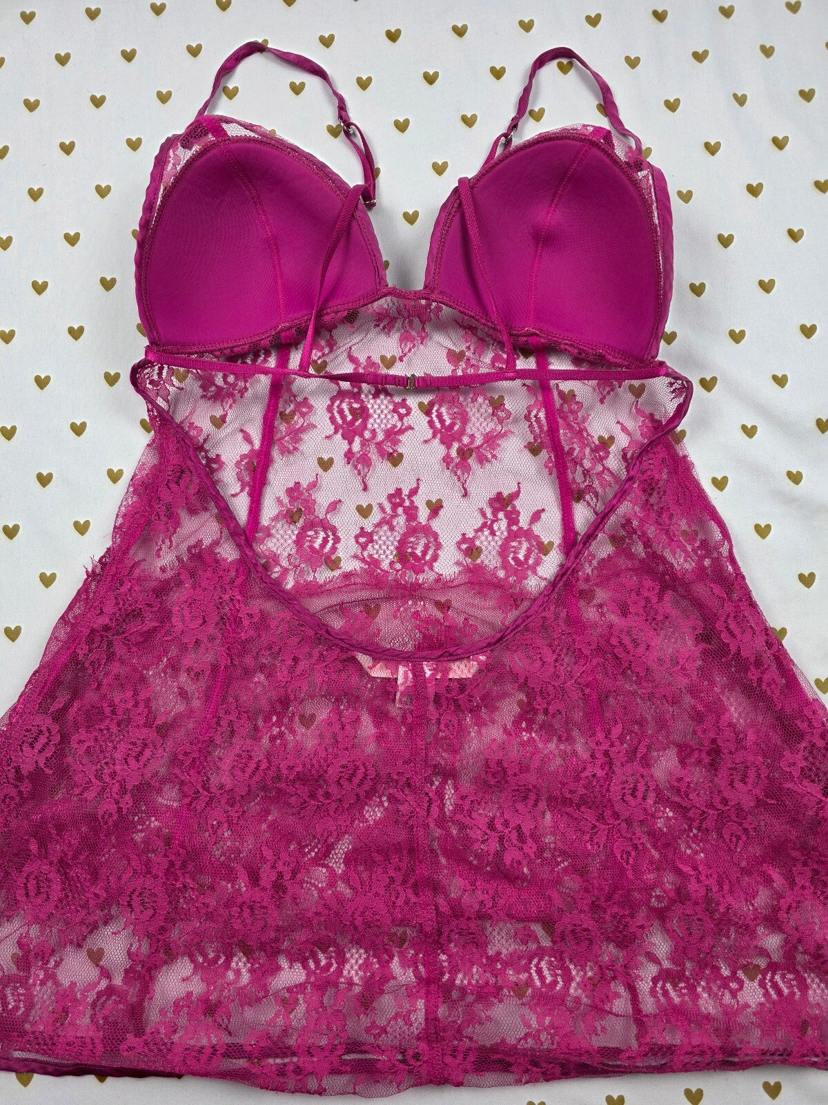 Victorias Secret Sheer Purple Babydoll Nightie Lingerie Lace Strappy vintage Med