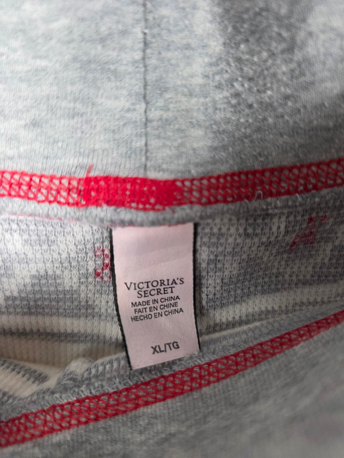 Victorias Secret geometric Thermal Waffle Sleep Set Henley Tapered Pants XL