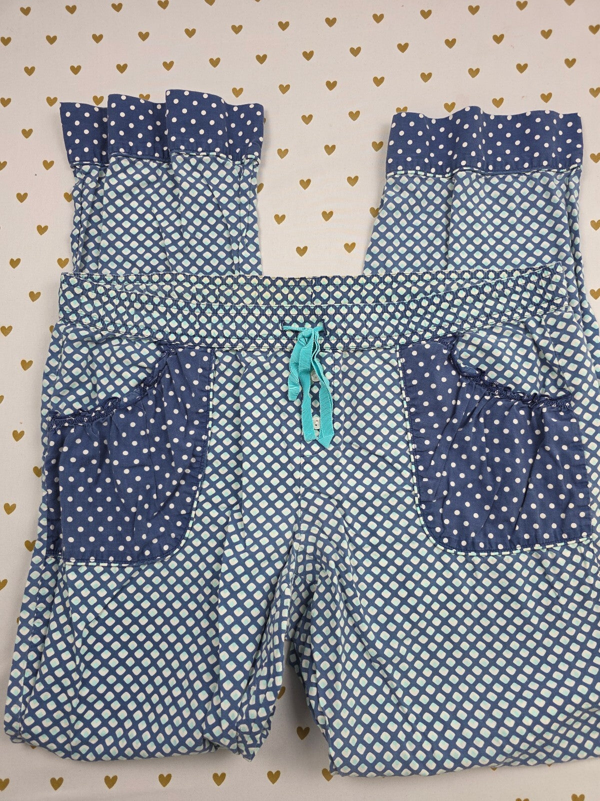 Victorias Secret Vintage Blue Polka Dot Small Sleep Pants Pajama PJ Bottoms