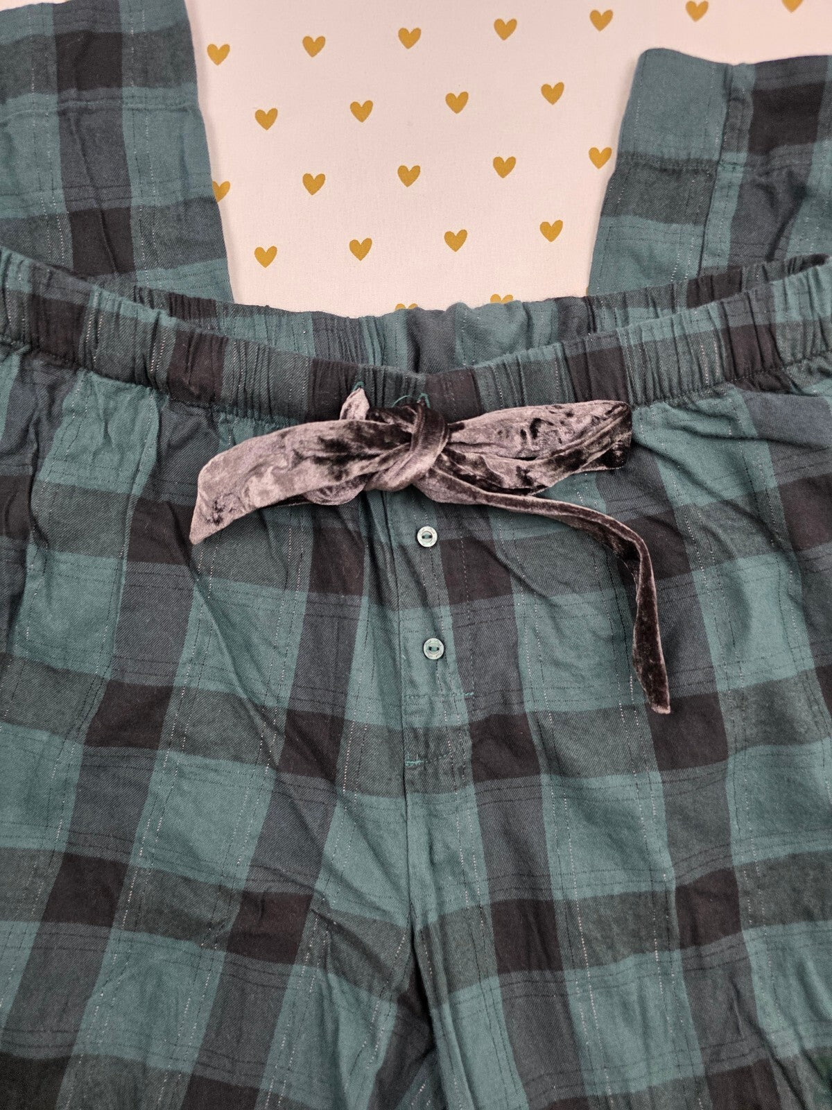 Victorias Secret Pink Green Plaid Medium Sleep Pants Pajama PJ Bottoms