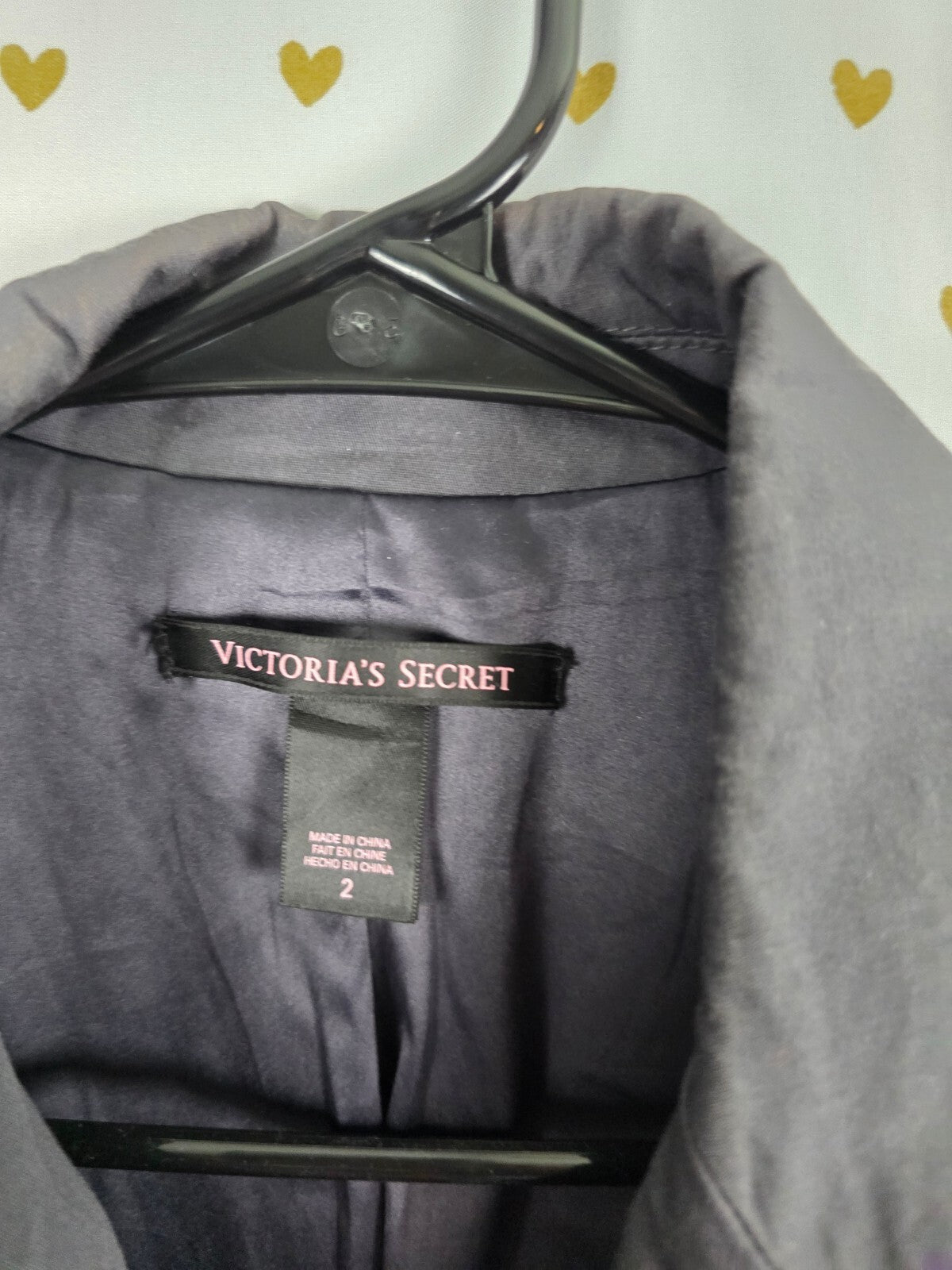 Victoria's Secret Blazer Size 2 Charcoal Gray Fitted One Button Jacket