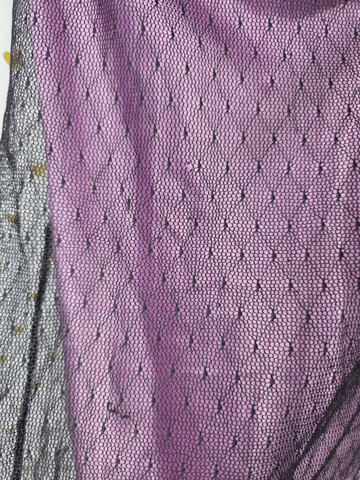 Victoria's Secret 34B Purple Black Lace Mesh Babydoll Chemise Lingerie Y2K