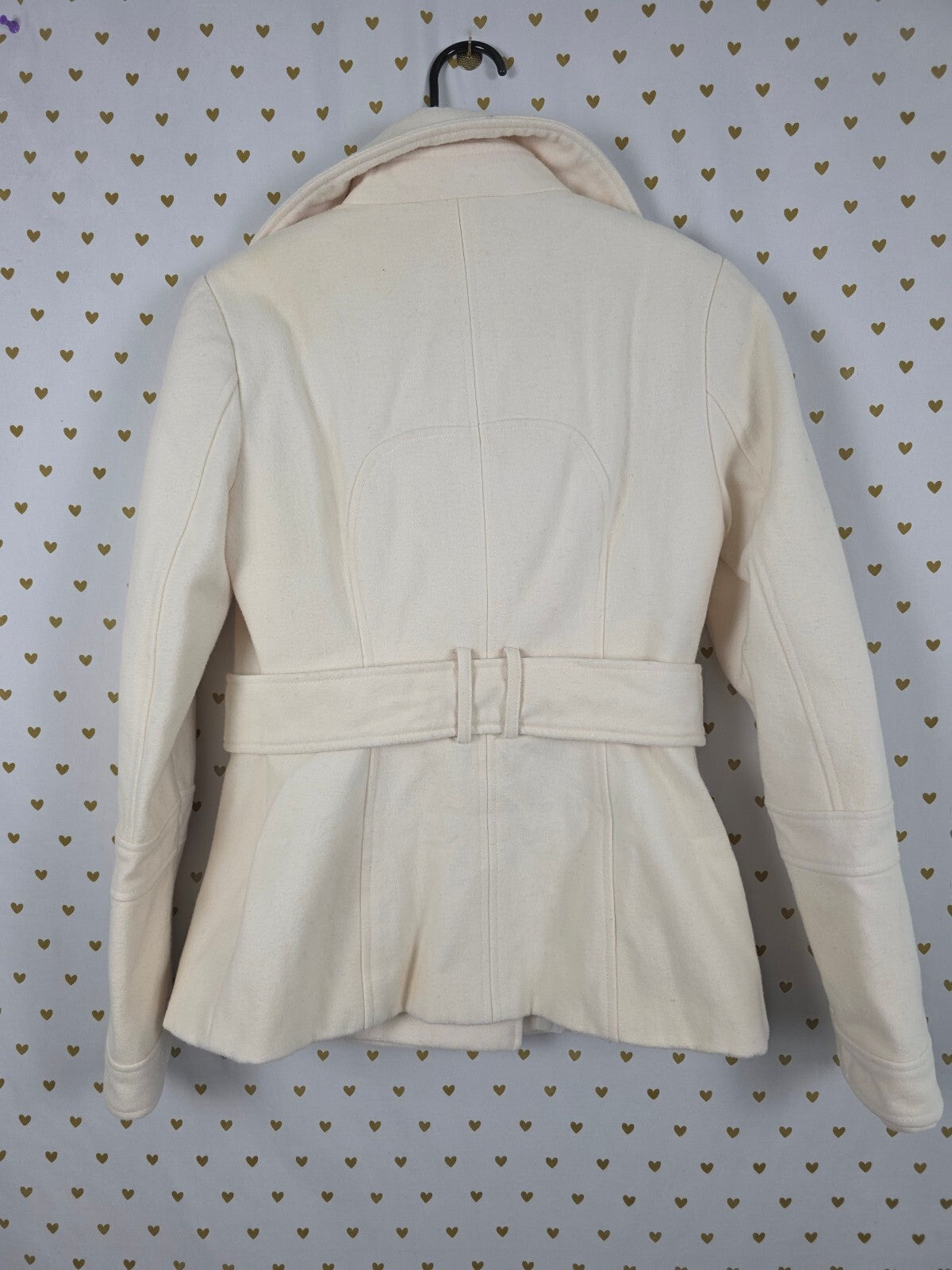 Victoria's Secret Ivory Wool Blend Pea Coat Double Breasted Jacket Size 2