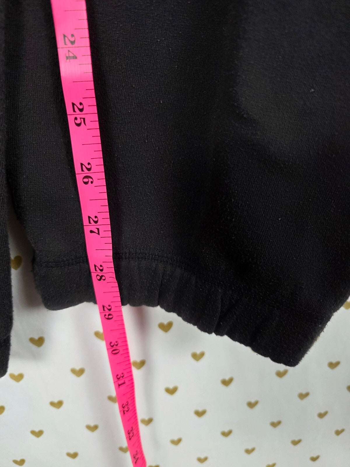 Victorias Secret PINK Vintage Y2k Black Bling Sequined Heart Sweats Sweatpants S