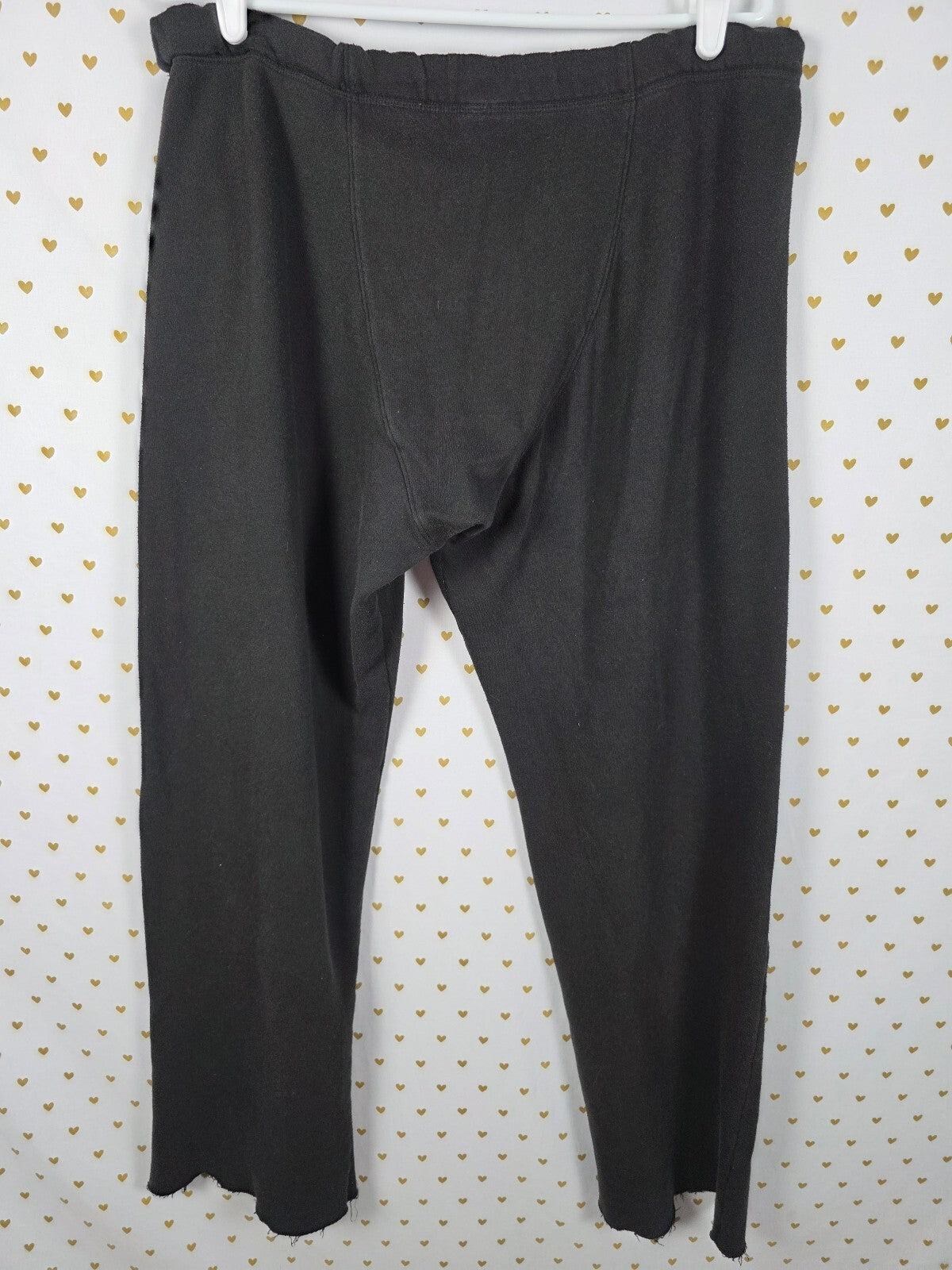 Victorias Secret PINK Boyfriend Diaper Butt Logo Raw Hem Sweatpants SMALL