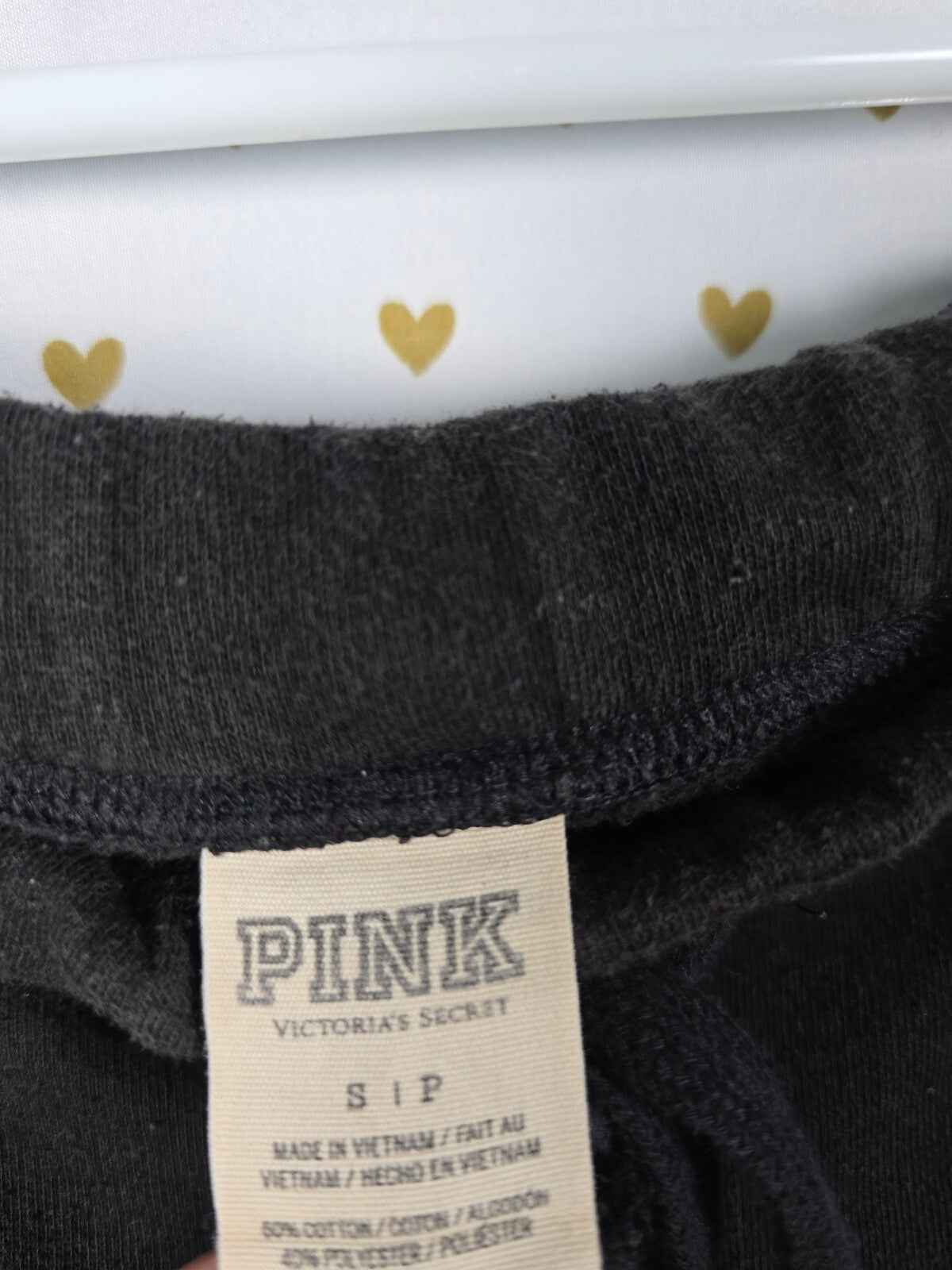 Victorias Secret PINK Boyfriend Diaper Butt Logo Raw Hem Sweatpants SMALL