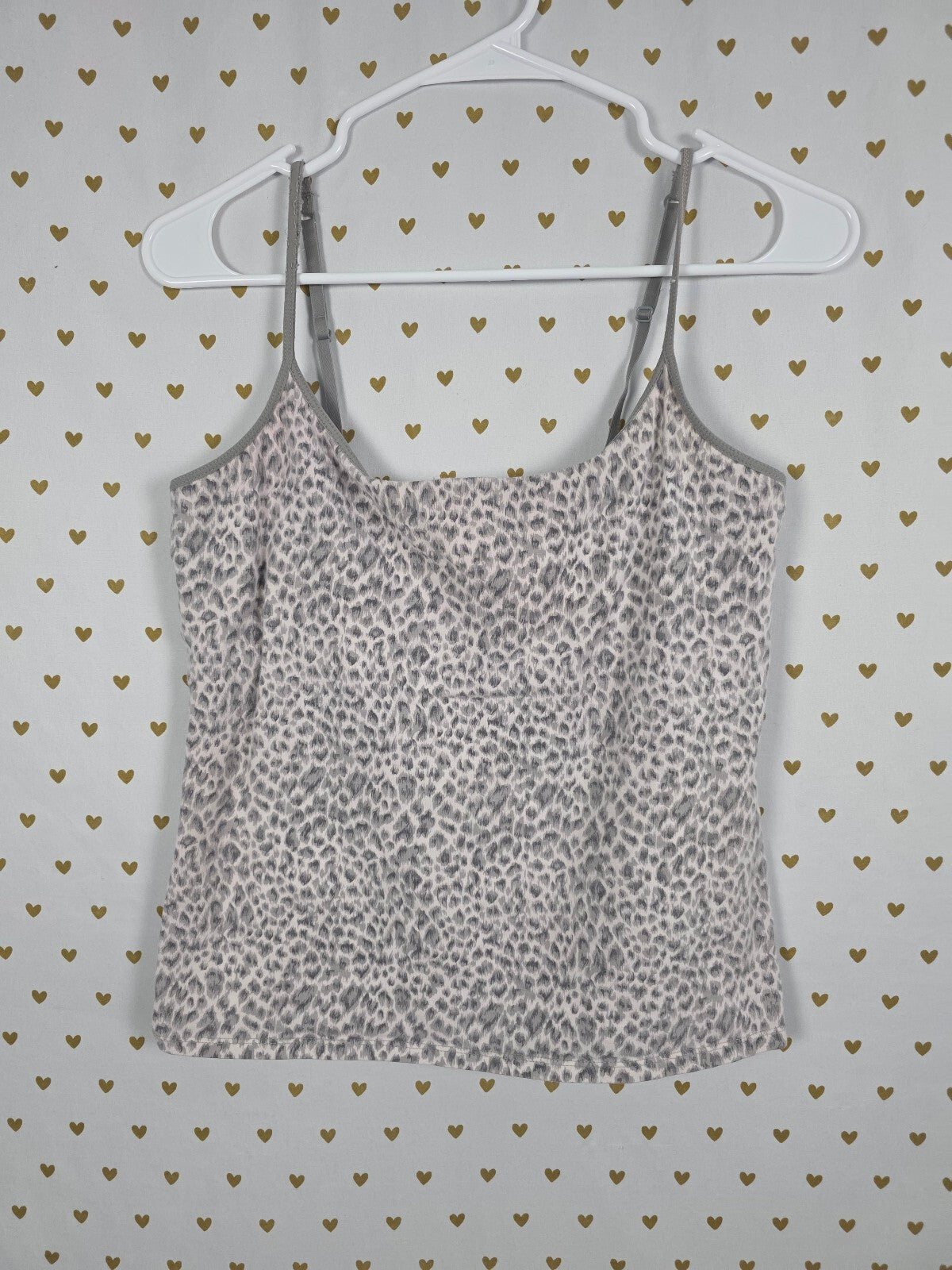 Victorias Secret Vintage Cheetah Leopard tank Top Shelf Bra Large Y2k