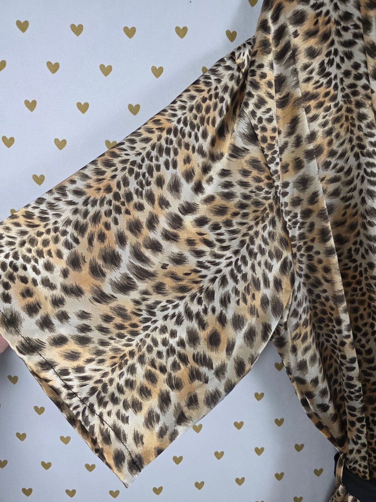 Victorias Secret Satin Silky Robe Animal Print Cheetah XS S Heart Label Vintage