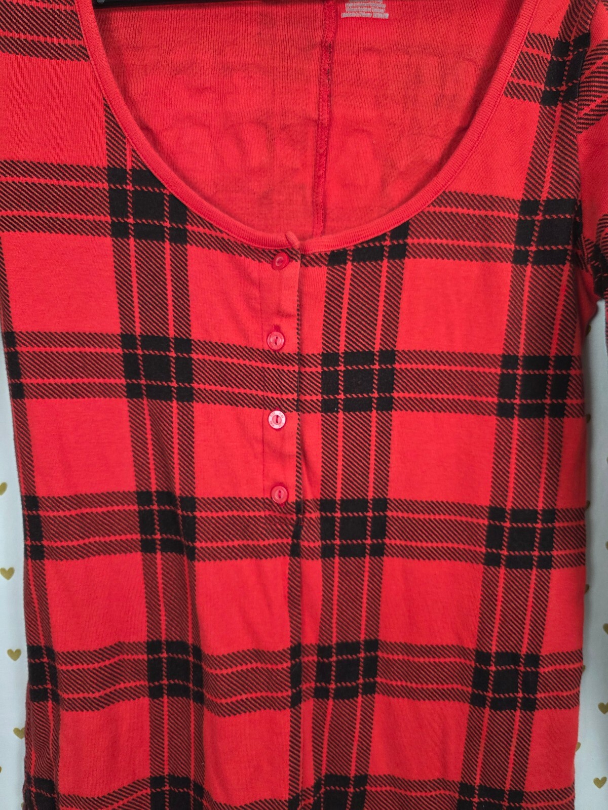 Victorias Secret Pink Red Plaid One Piece PJ Outfit Chillest Wrapper Christmas M