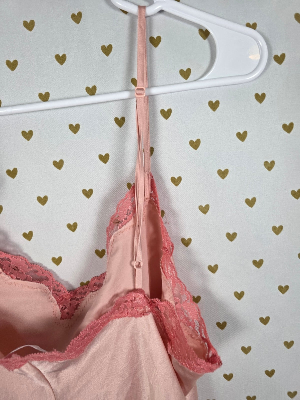 Victorias Secret Peach Satin Slip Dress Nightie Chemise Lingerie LARGE