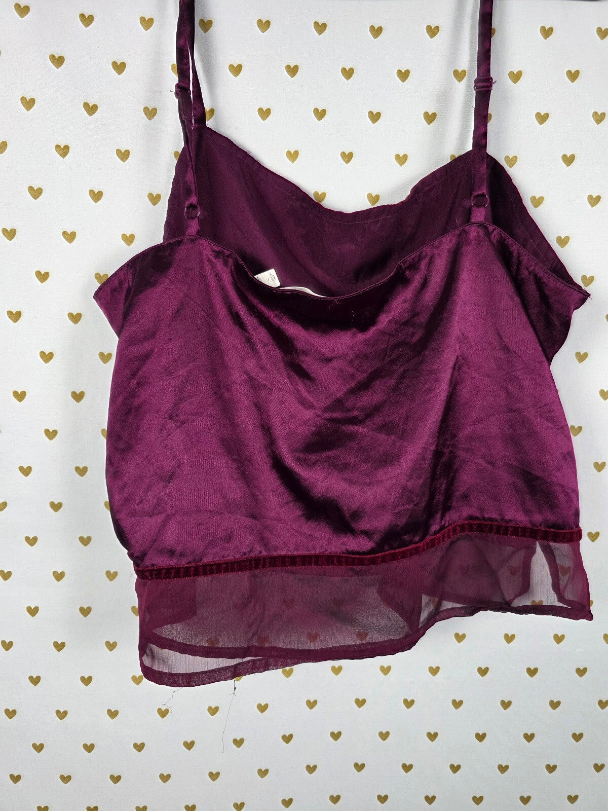 Victorias Secret Heart Label Vintage Babydoll Tank Top Purple Large