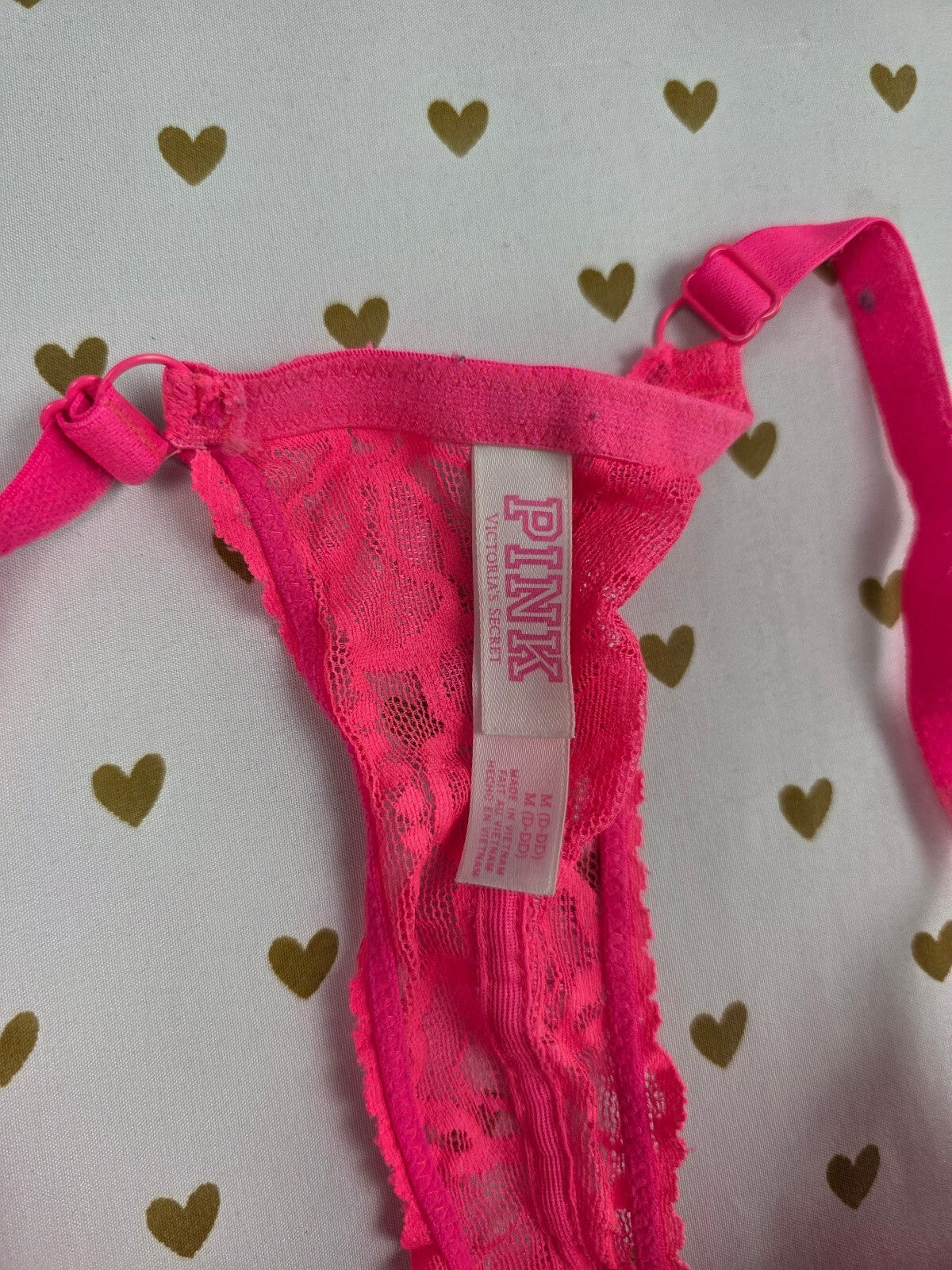 Victorias Secret Pink Neon Lacey Medium Bralette Bra Top Tank