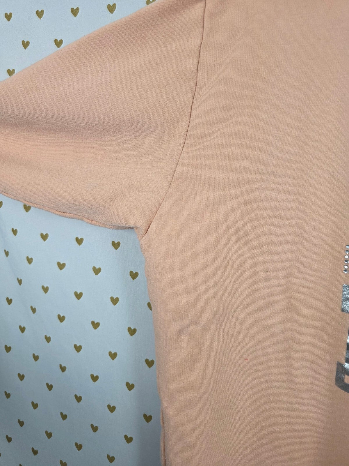 Victorias Secret Pink Bling Studded Logo Pullover Peach Sweater Shirt Large
