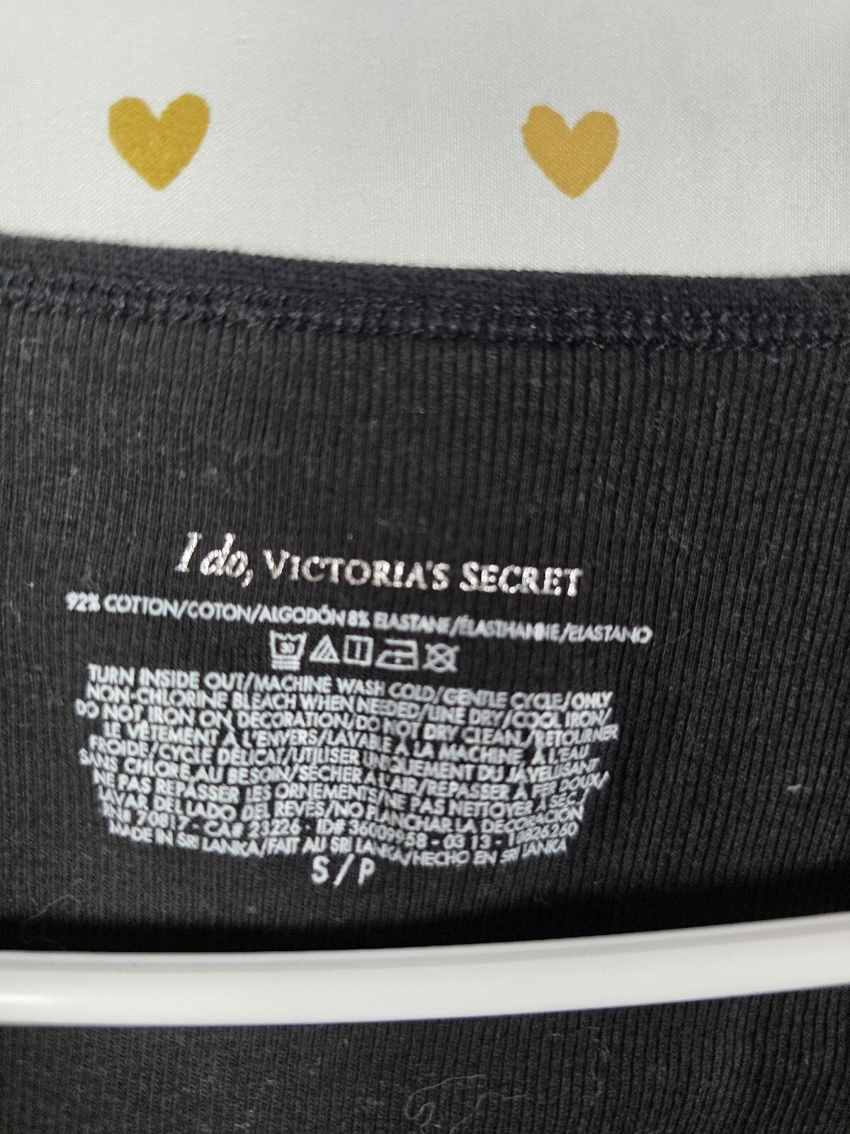 Victorias Secret Just Married Bling Studded I DO tank Top Black Small
