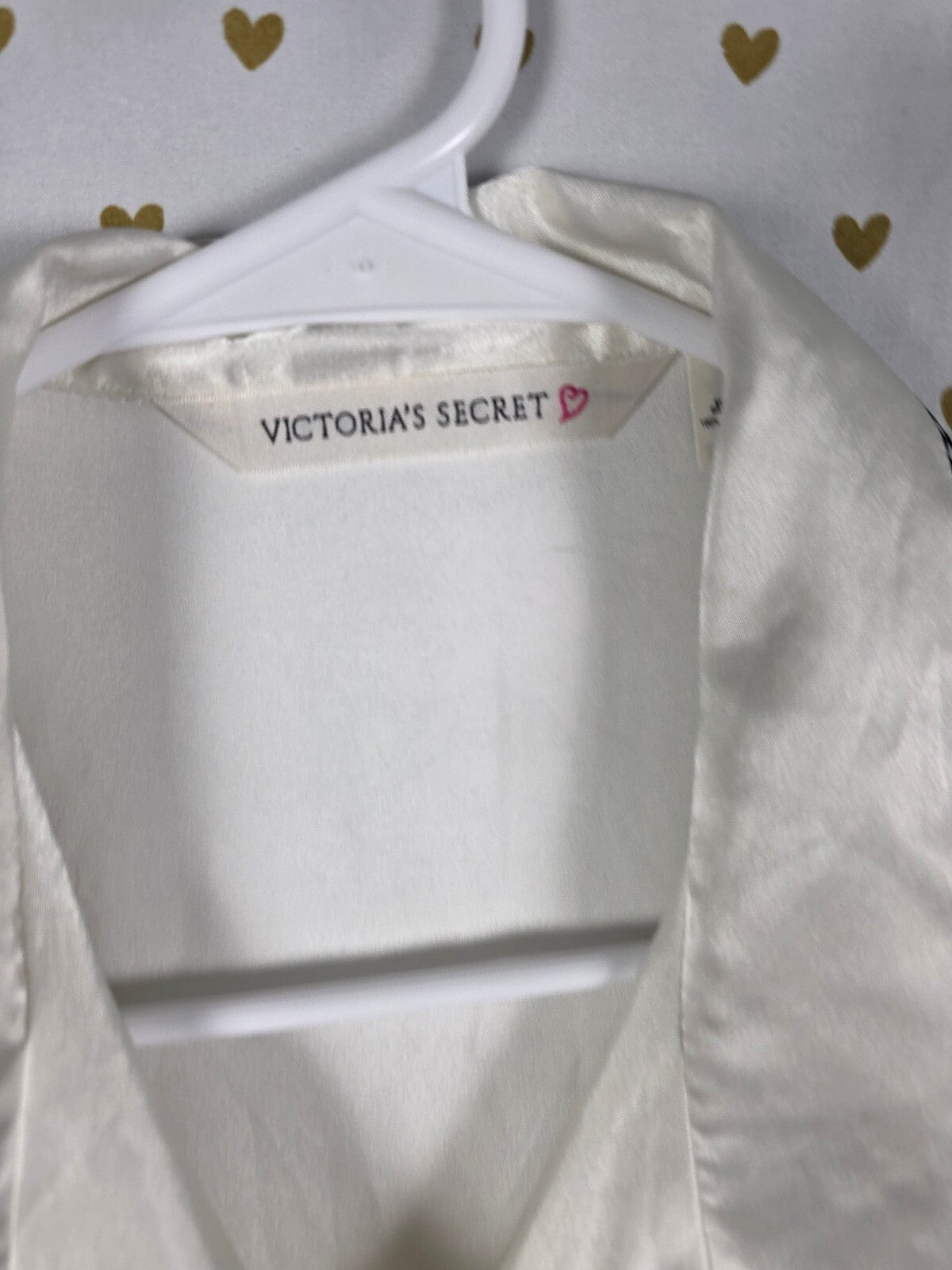 Victorias Secret White vintage heart label nightgown Sleep Shirt Small