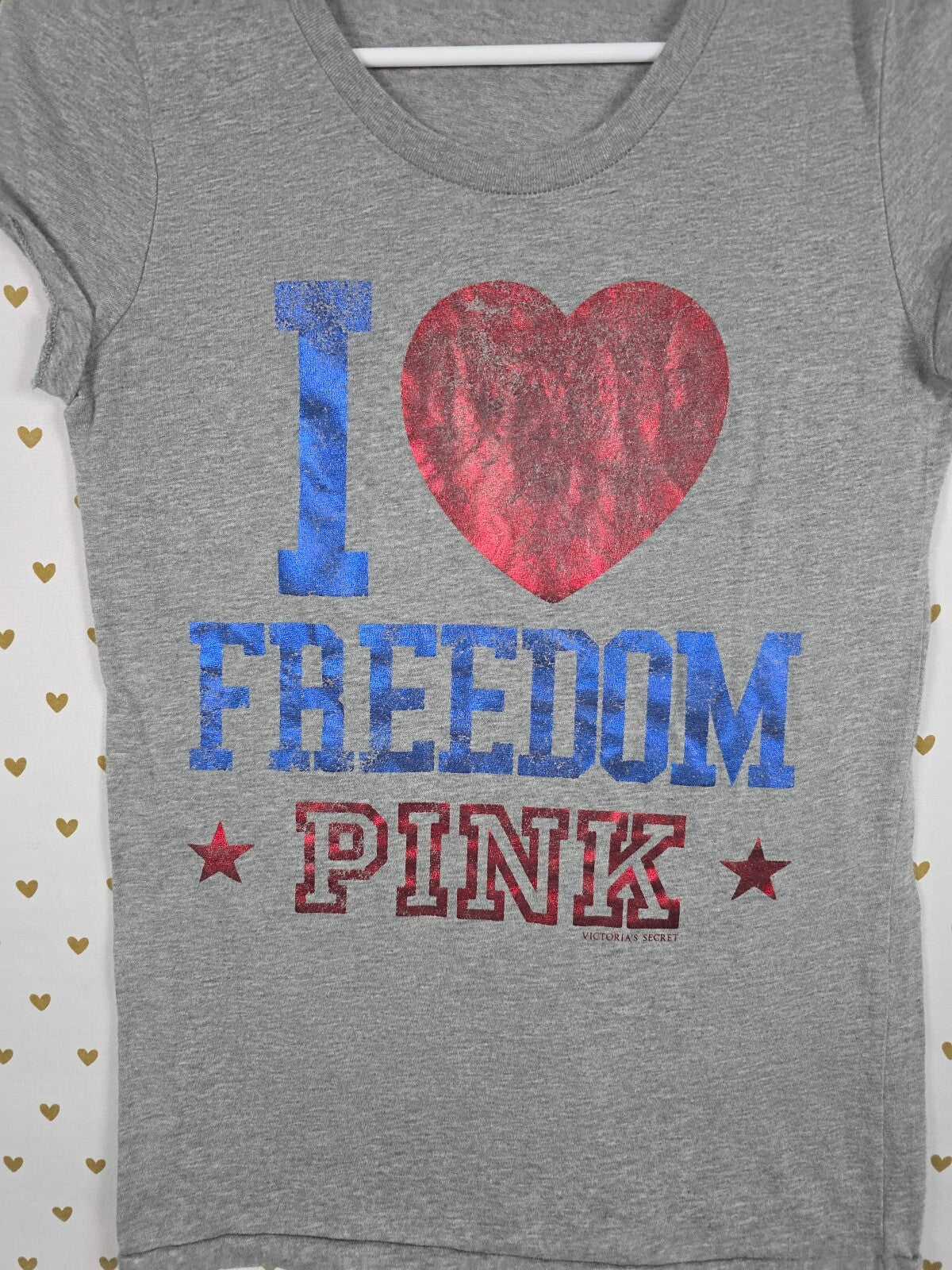 Victorias Secret PINK Vintage Y2k Freedom USA Patriotic Tee shirt Medium Cotton