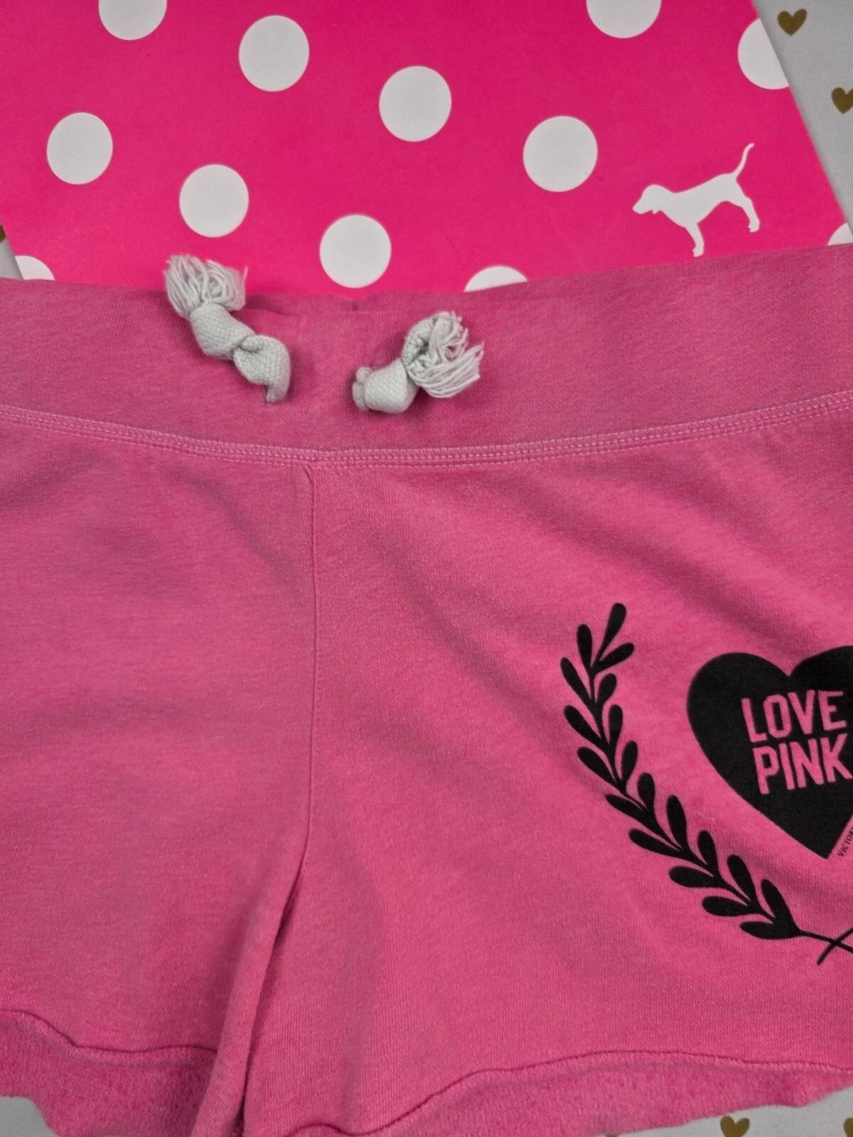 Victorias Secret PINK Vintage Logo Crest y2k Sweat Shorts Large