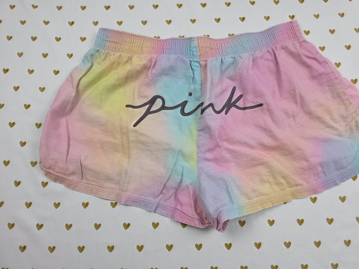 Victorias Secret PINK Logo butt Tye Dye XS Sleep Shorts Boxers Pajama Bottoms