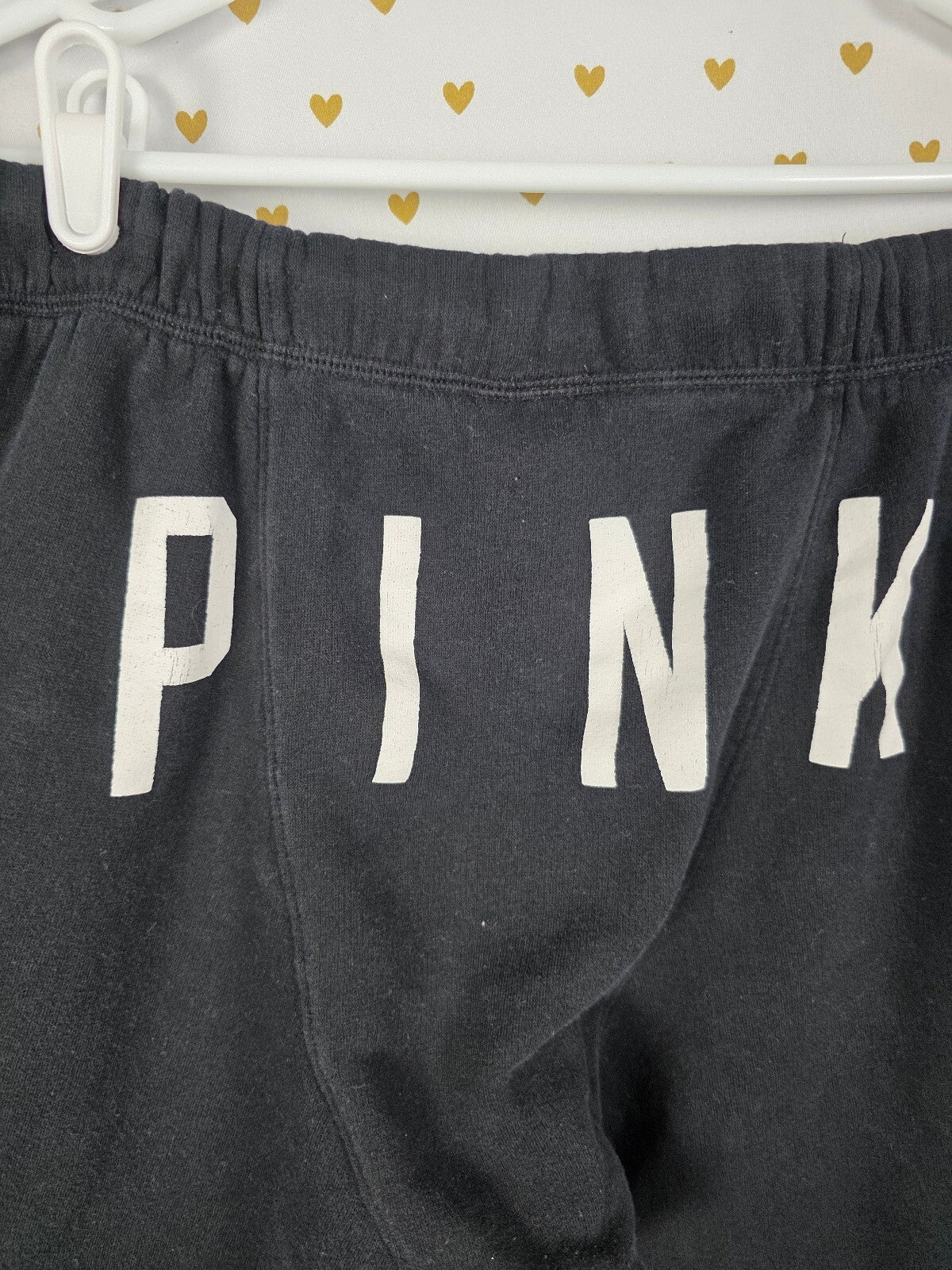 Victorias Secret PINK Medium Boyfriend Diaper Butt Sweats Flare Black