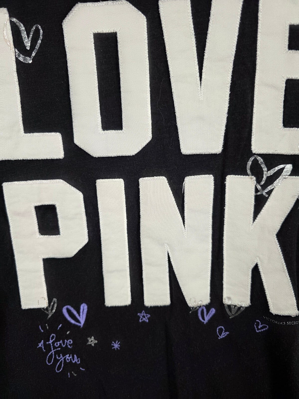 Victorias Secret PINK Vintage Love V Neck y2k Tee shirt XS