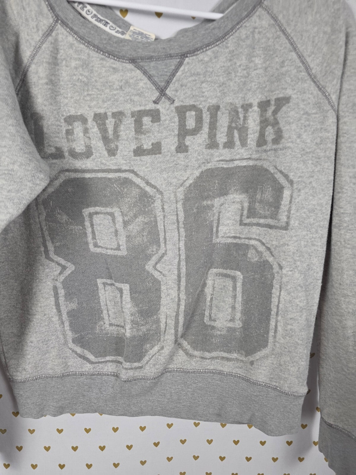 Victorias Secret Pink Vintage Style Crew Sweater 86 MEDIUM