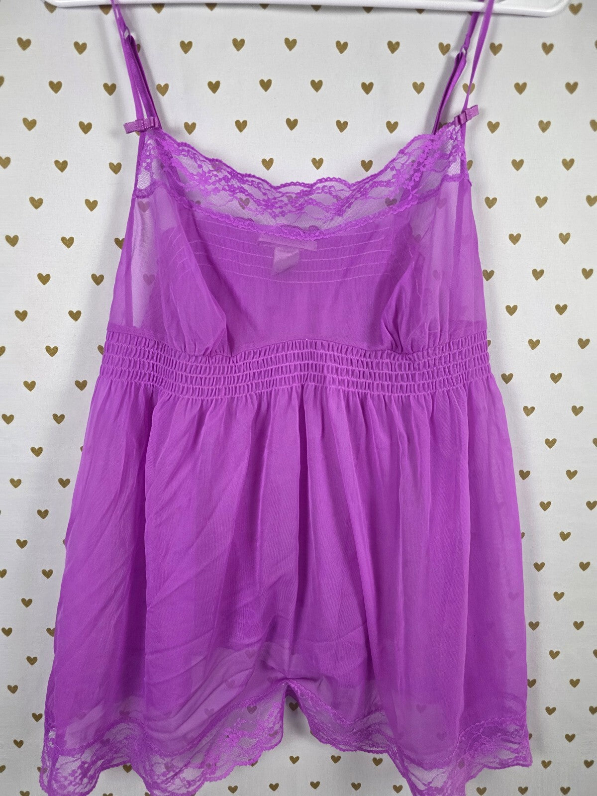 Victorias Secret Purple Sheer Flowy Babydoll Nightie Dress Lingerie XL