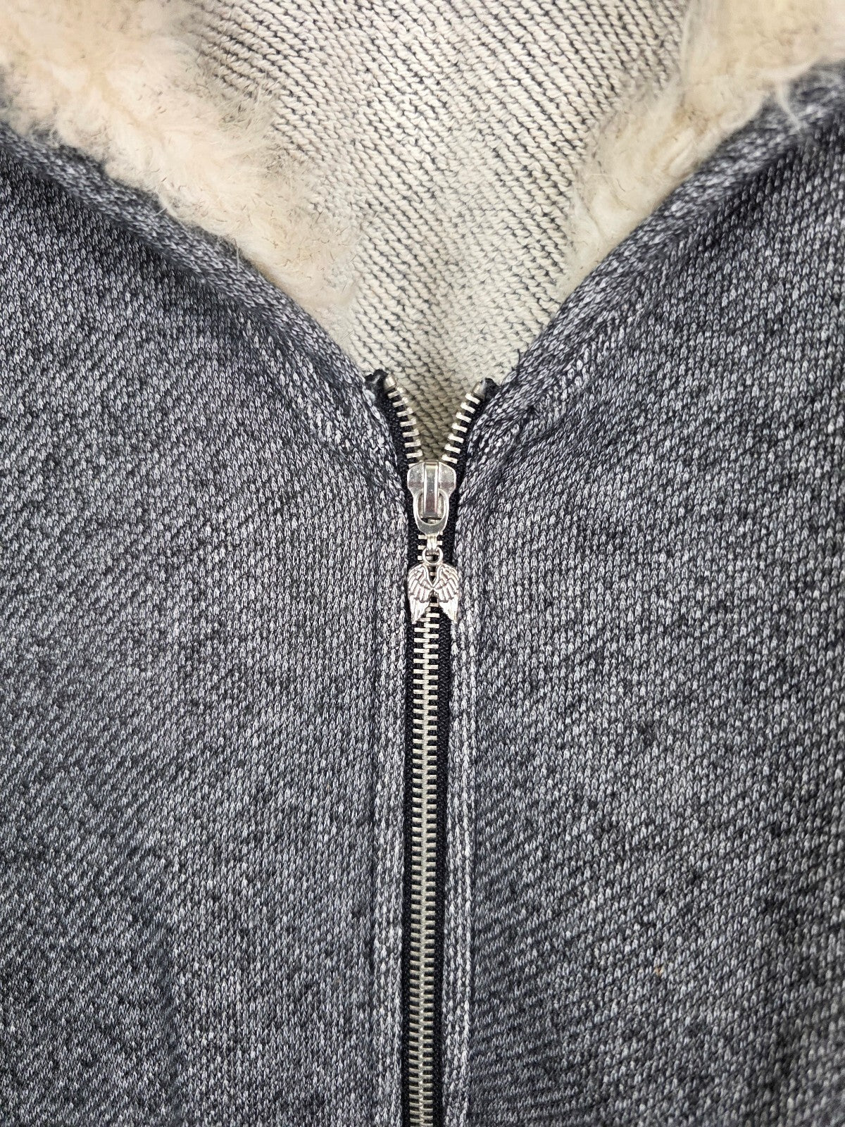 Victoria's Secret Tracksuit Set M S Gray Faux Fur Hood Bootcut Sweatpants