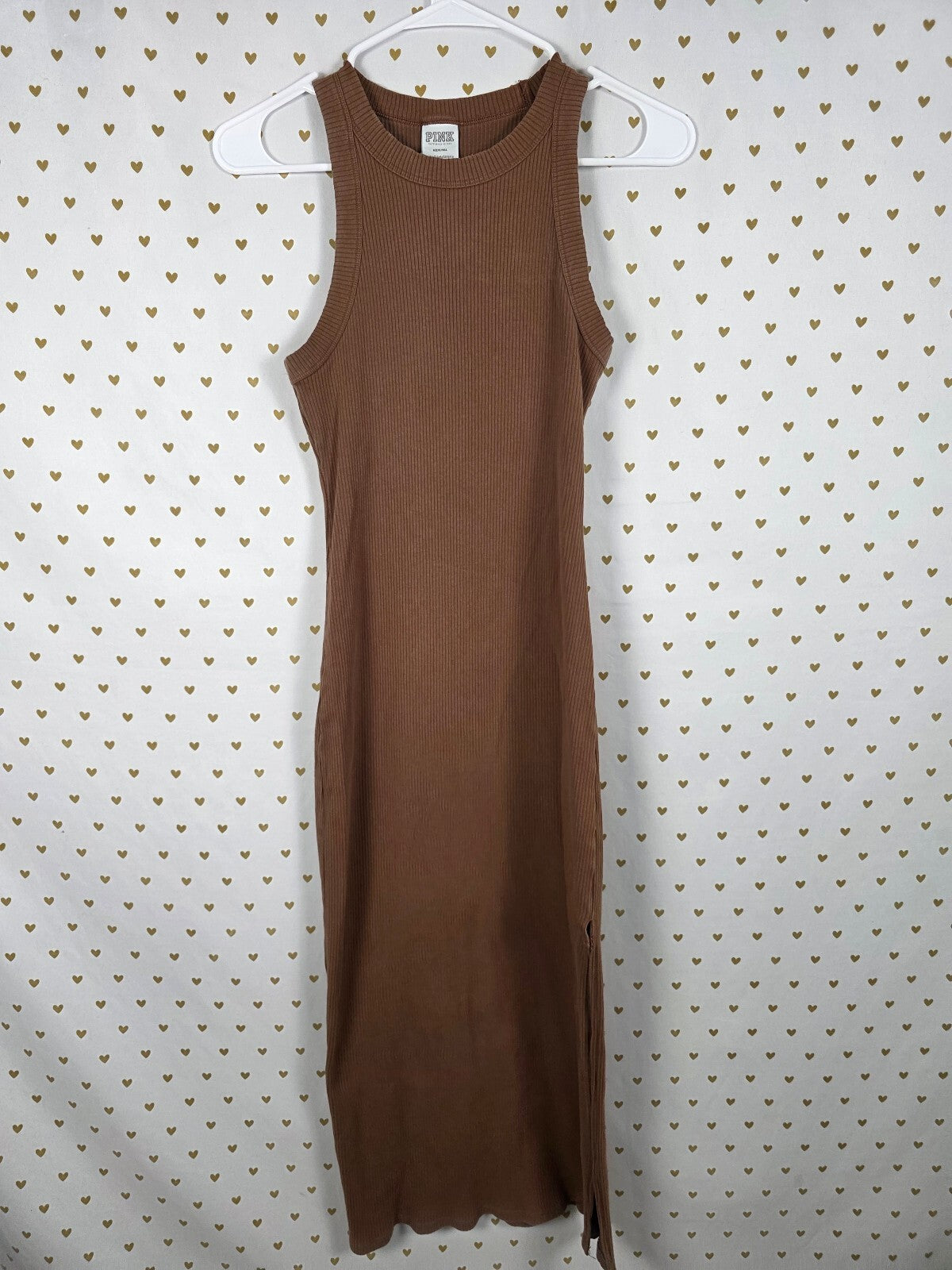 Victorias Secret PINK Ribbed Long Sleeveless Maxi Dress MEDIUM long Slit