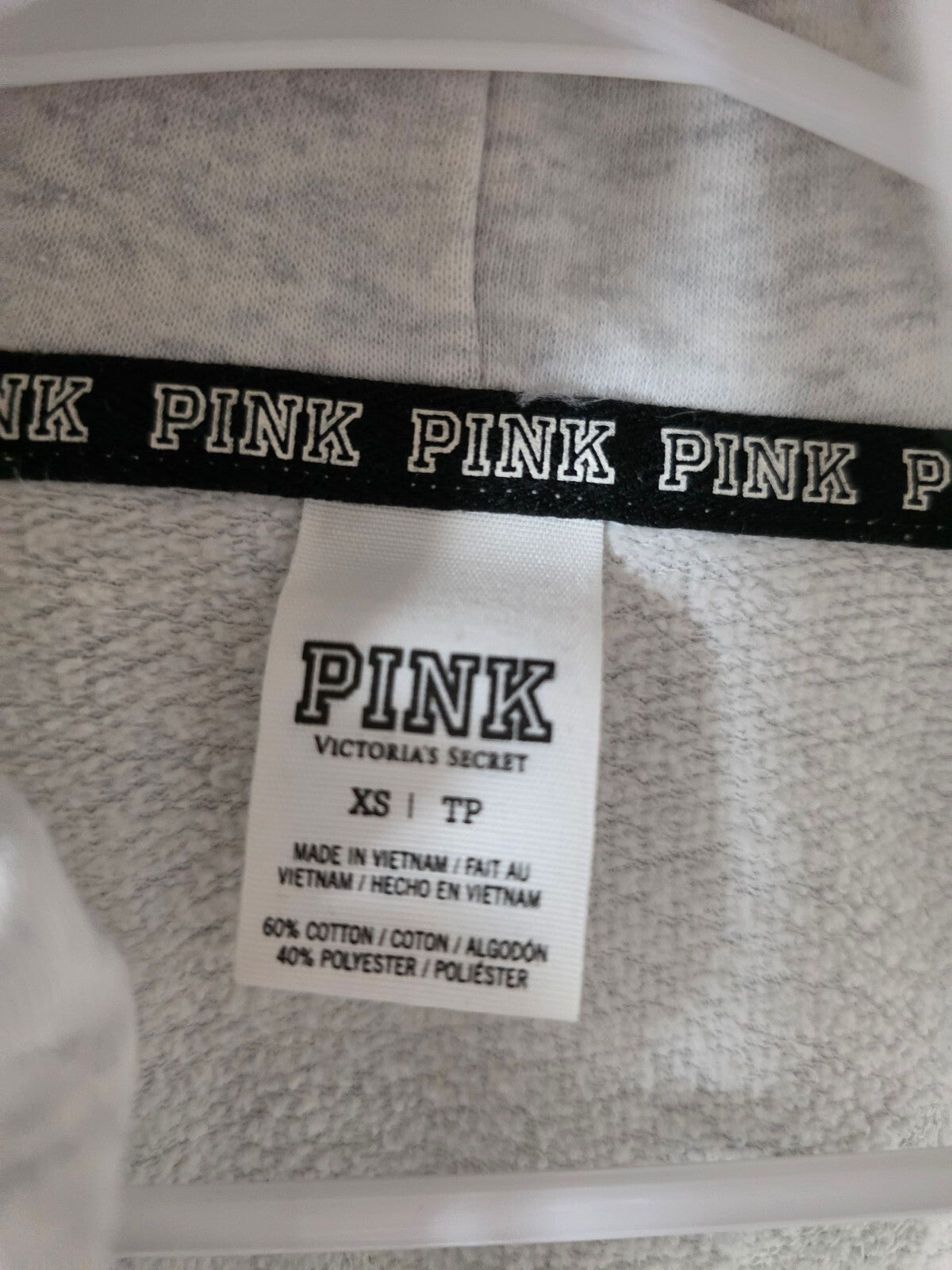 Victoria's Secret PINK Hawaii Hoodie XS Sequin Pineapple Full Zip Gray Rare