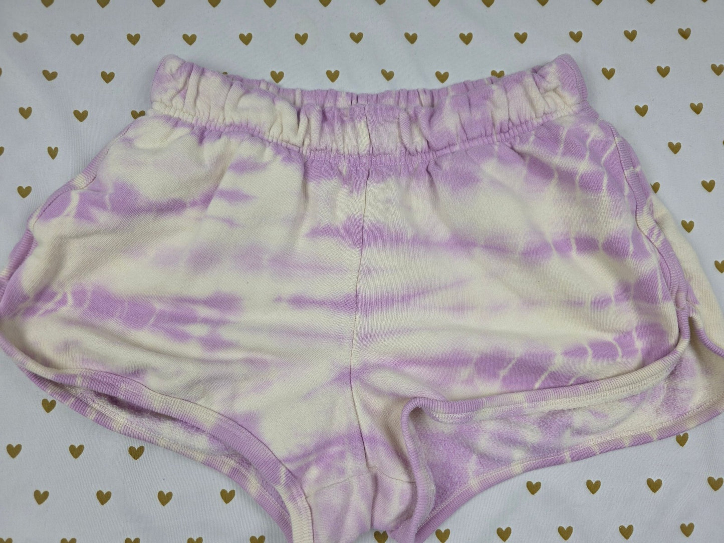 Victorias Secret PINK Logo Butt Sweat Shorts SMALL Purple Tye Dye